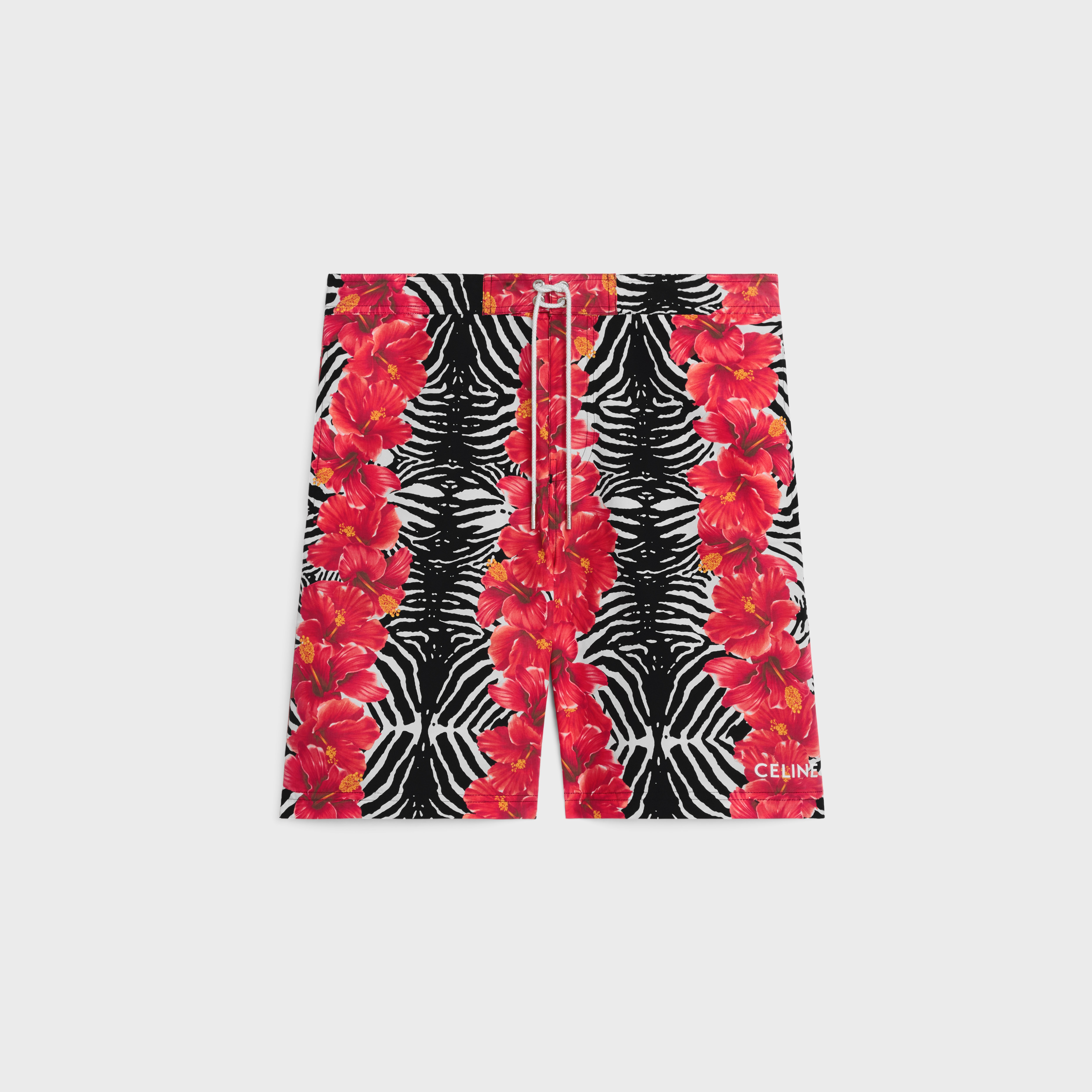 swim shorts with celine print in nylon - 1