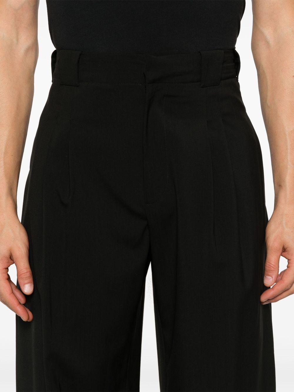 pleated wide-leg trousers - 5