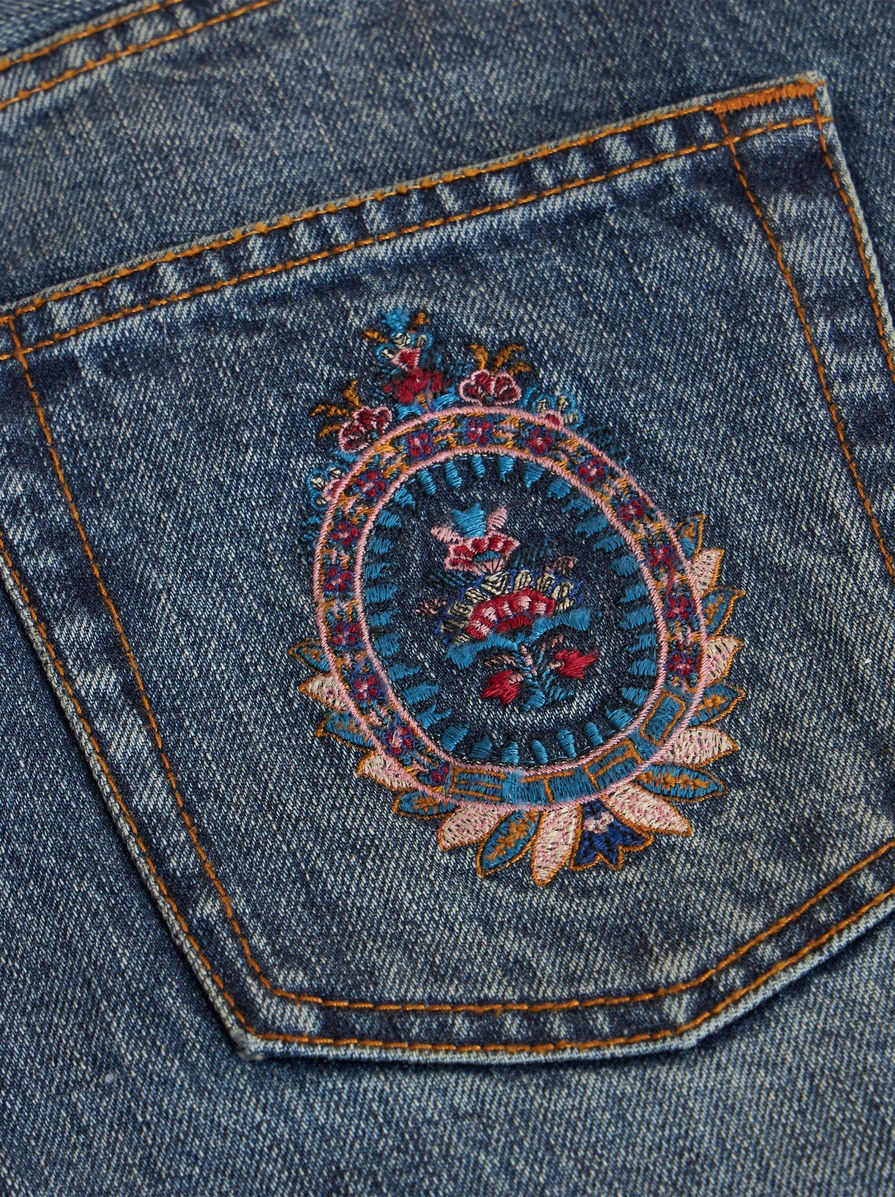 JEANS WITH PLACED EMBROIDERY - 7