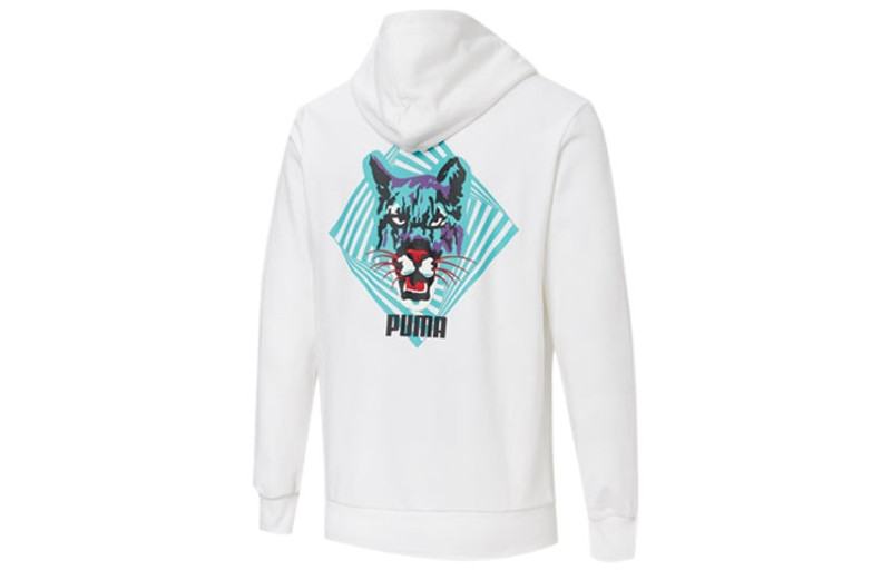 PUMA PUMA logo Printing Casual Sports Pullover White 596632-12 outlook