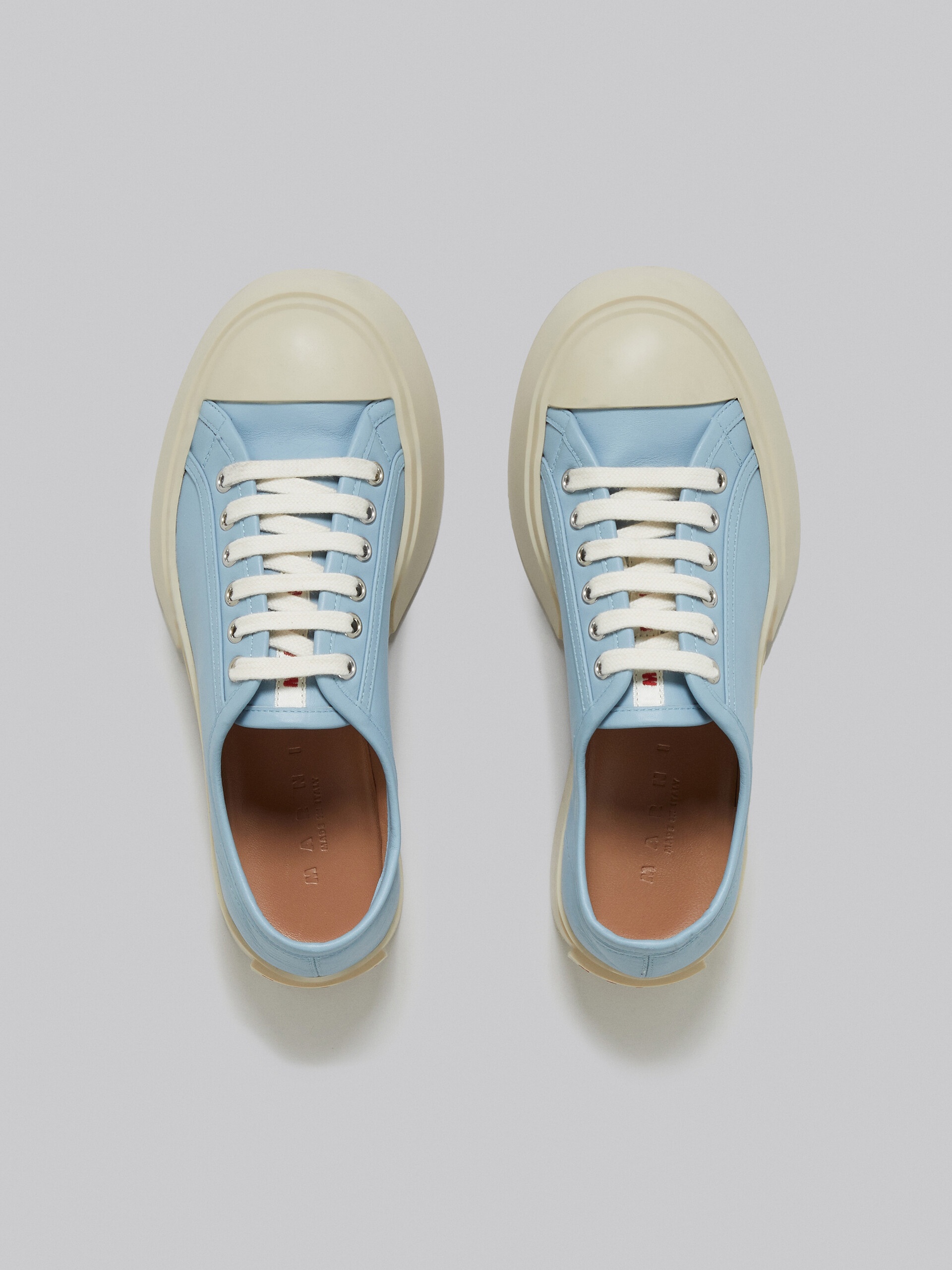 LIGHT BLUE NAPPA LEATHER PABLO LACE-UP SNEAKER - 4