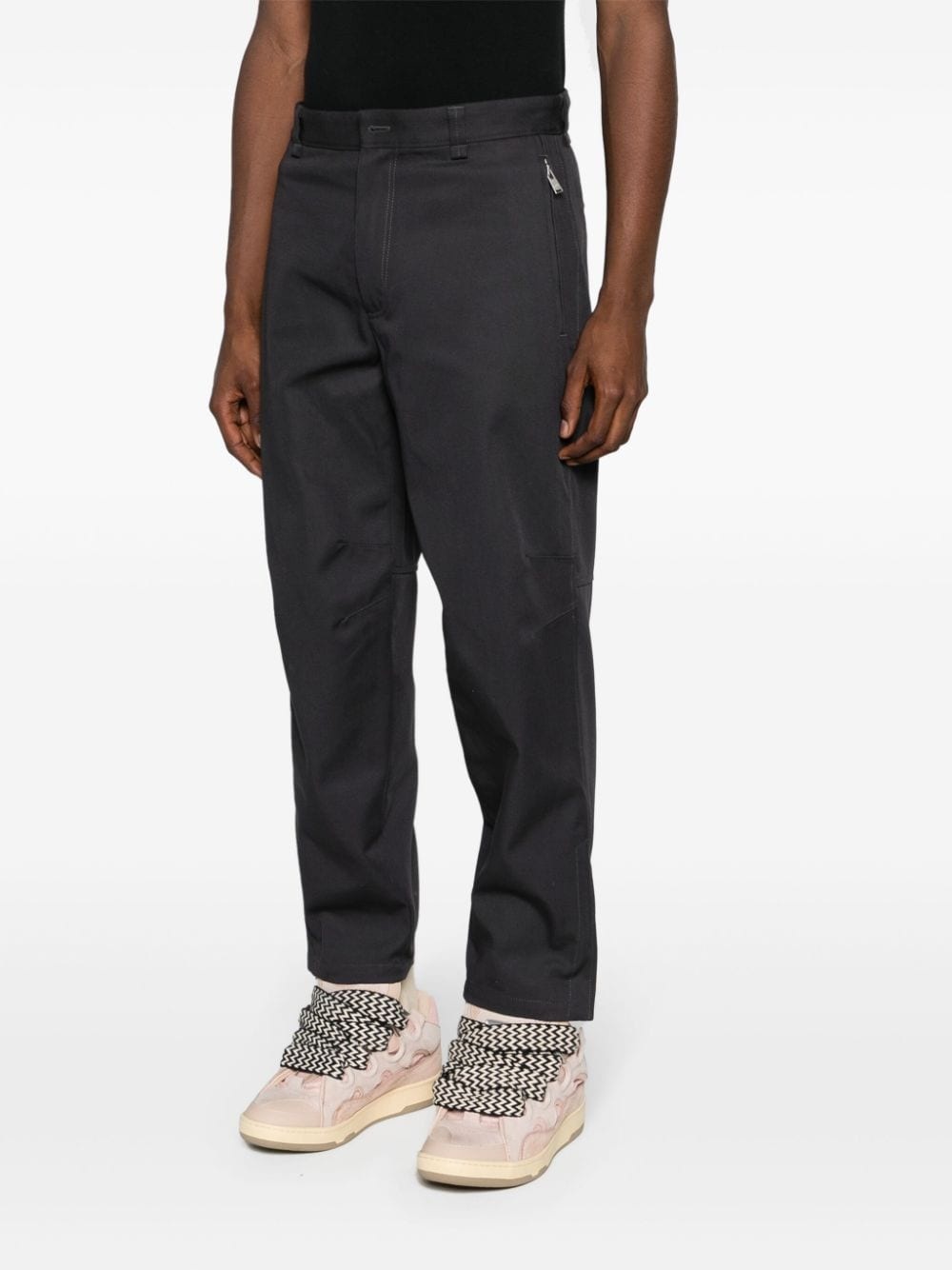 Biker mid-rise cropped trousers - 3