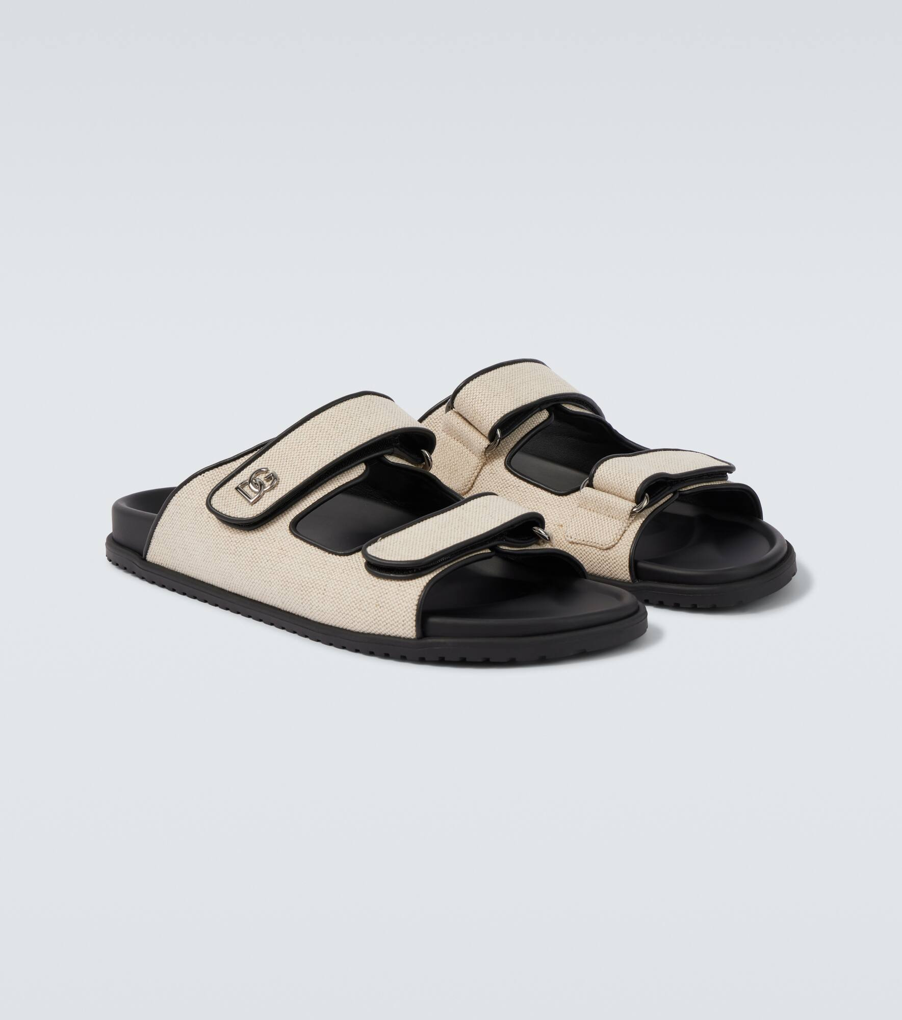 DG leather-trimmed canvas sandals - 5