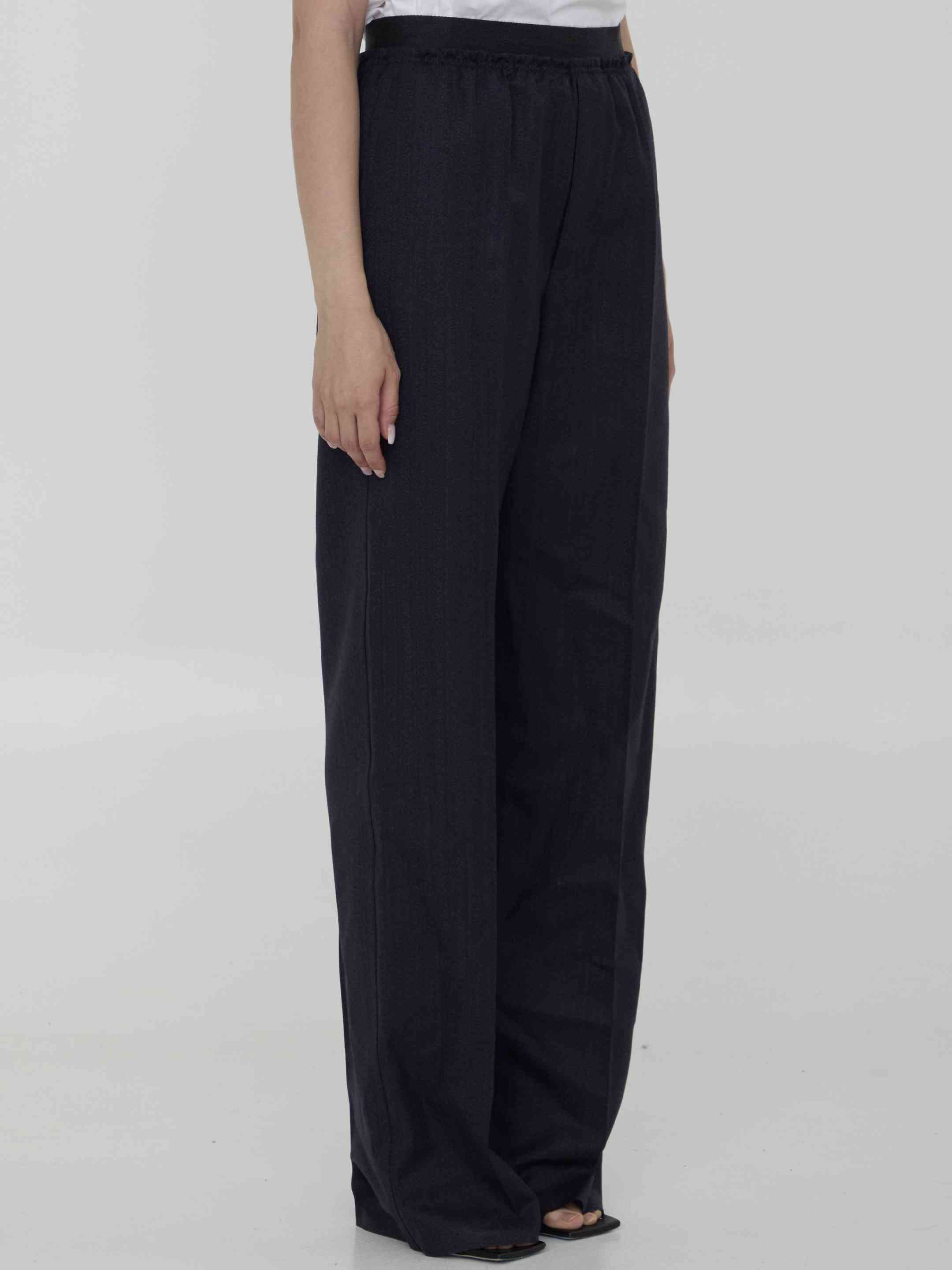 Bottega Veneta Women Striped Wool Trousers - 2