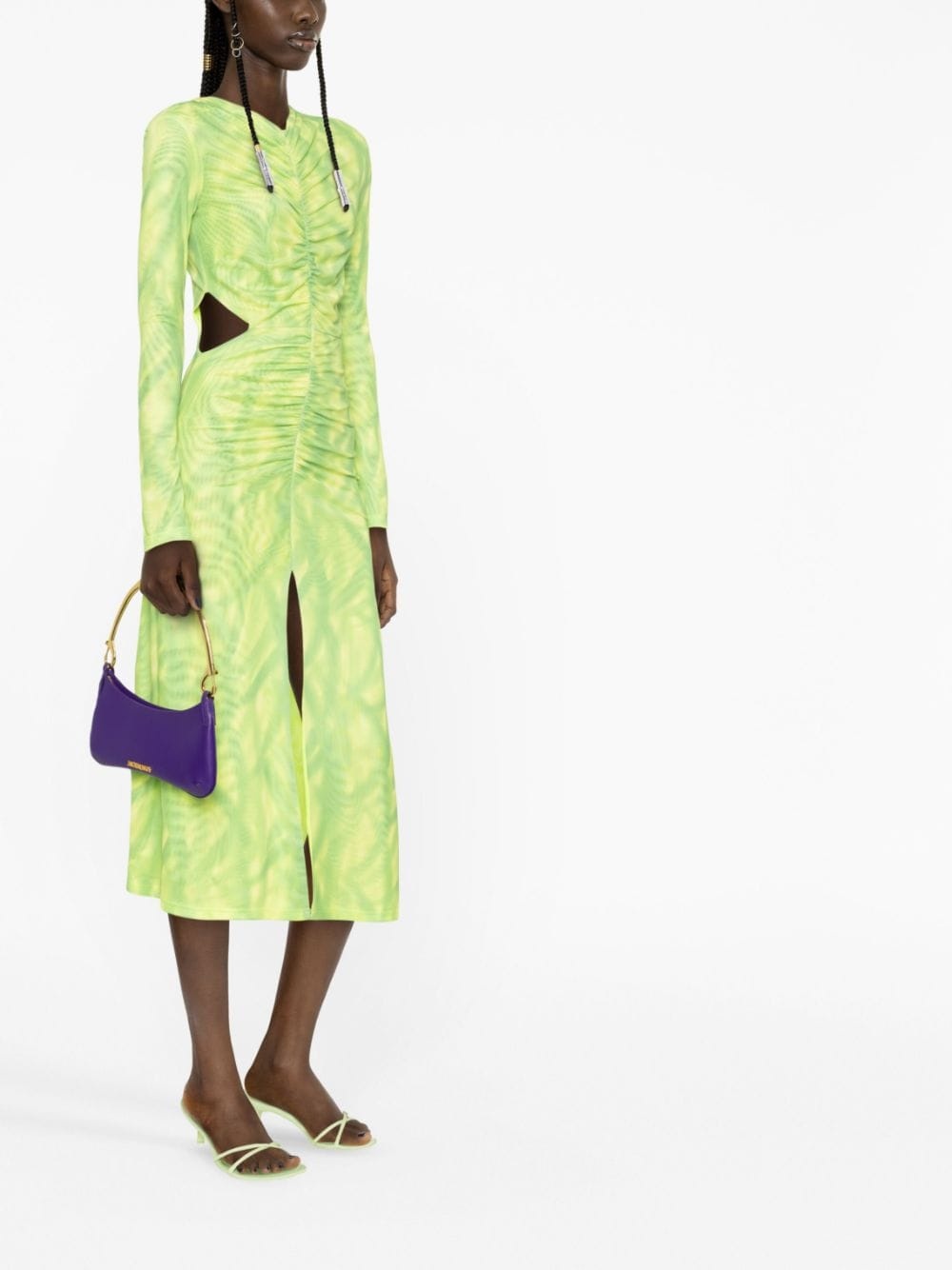 cut-out ruched dress - 4