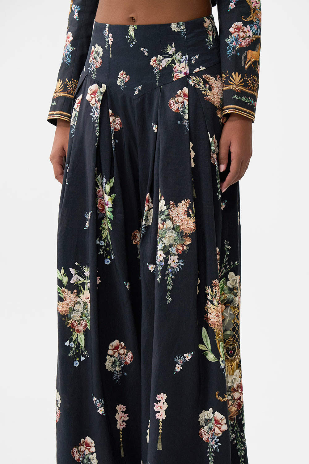 CORSET WAIST WIDE LEG PANT - 5