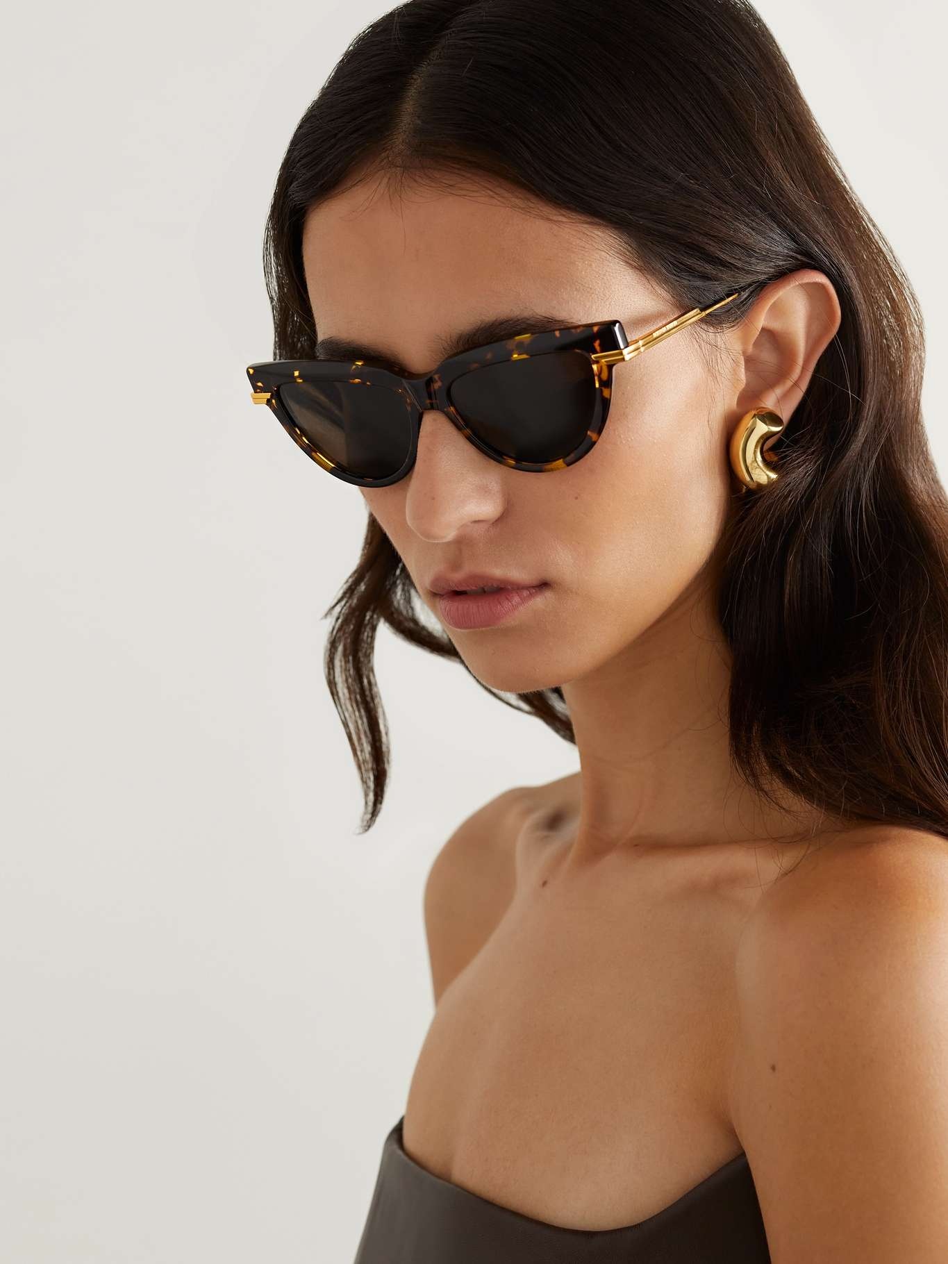 Cat-eye tortoiseshell recycled-acetate and gold-tone sunglasses - 2