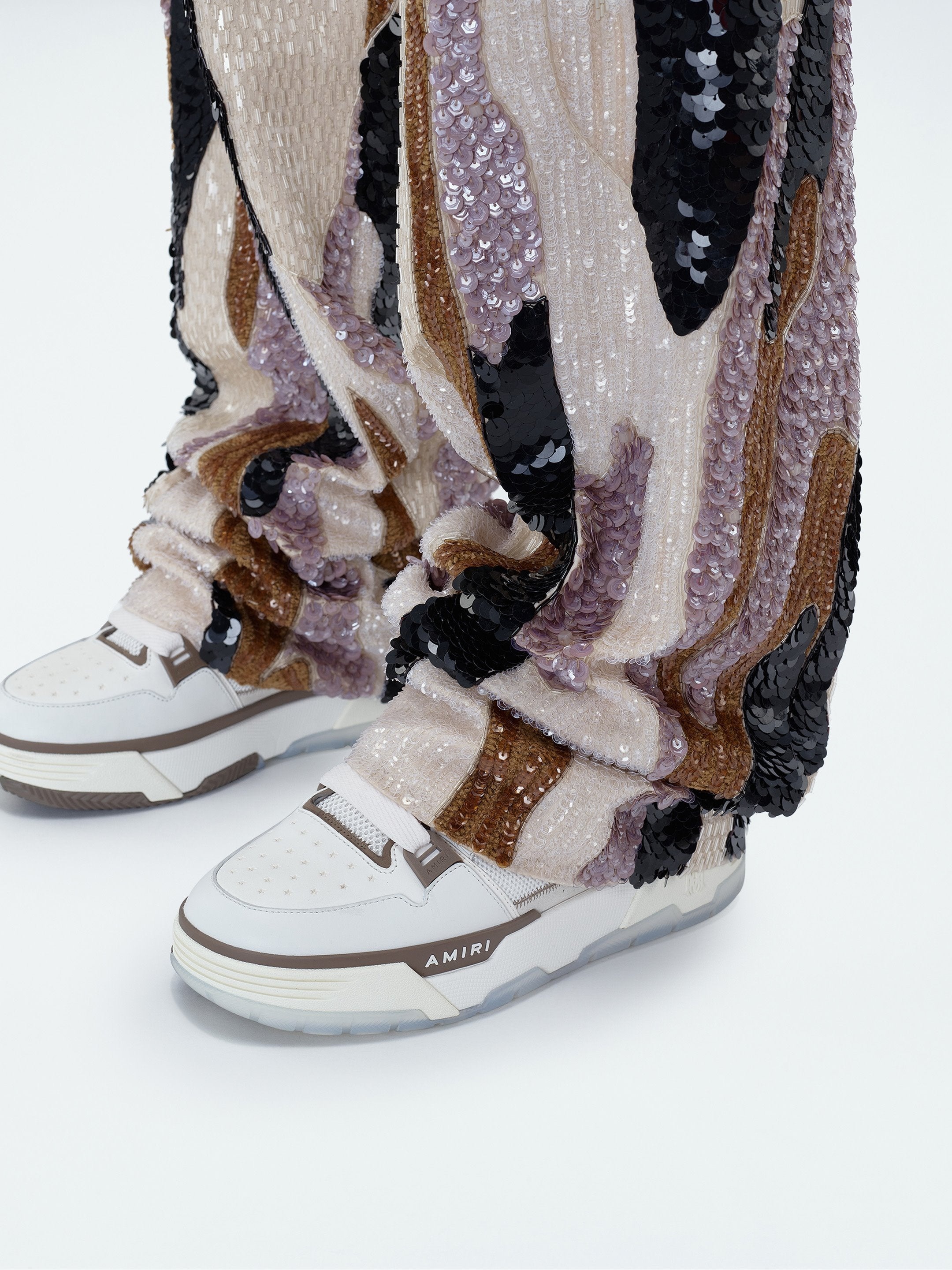 MIXED MEDIA SEQUIN BAGGY PANT - 7