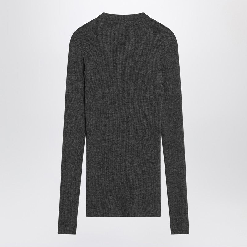 Brunello Cucinelli Dark Grey Ribbed Wool Sweater Women - 2