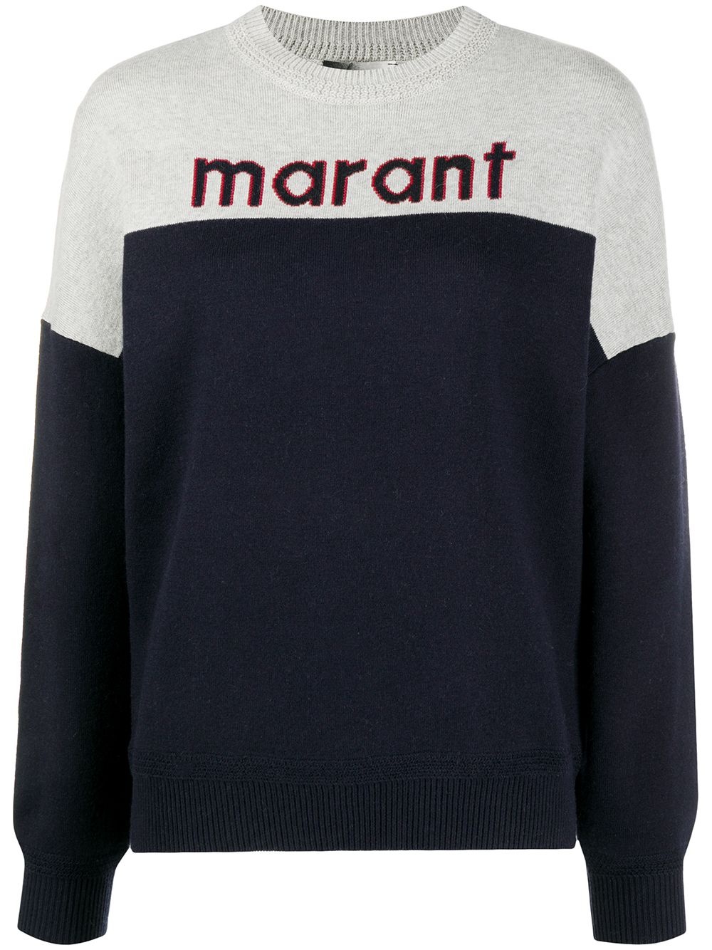 logo panelled crew neck jumper - 1