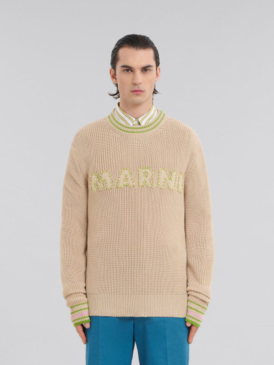 Marni BEIGE COTTON JUMPER WITH MARNI PATCHES outlook