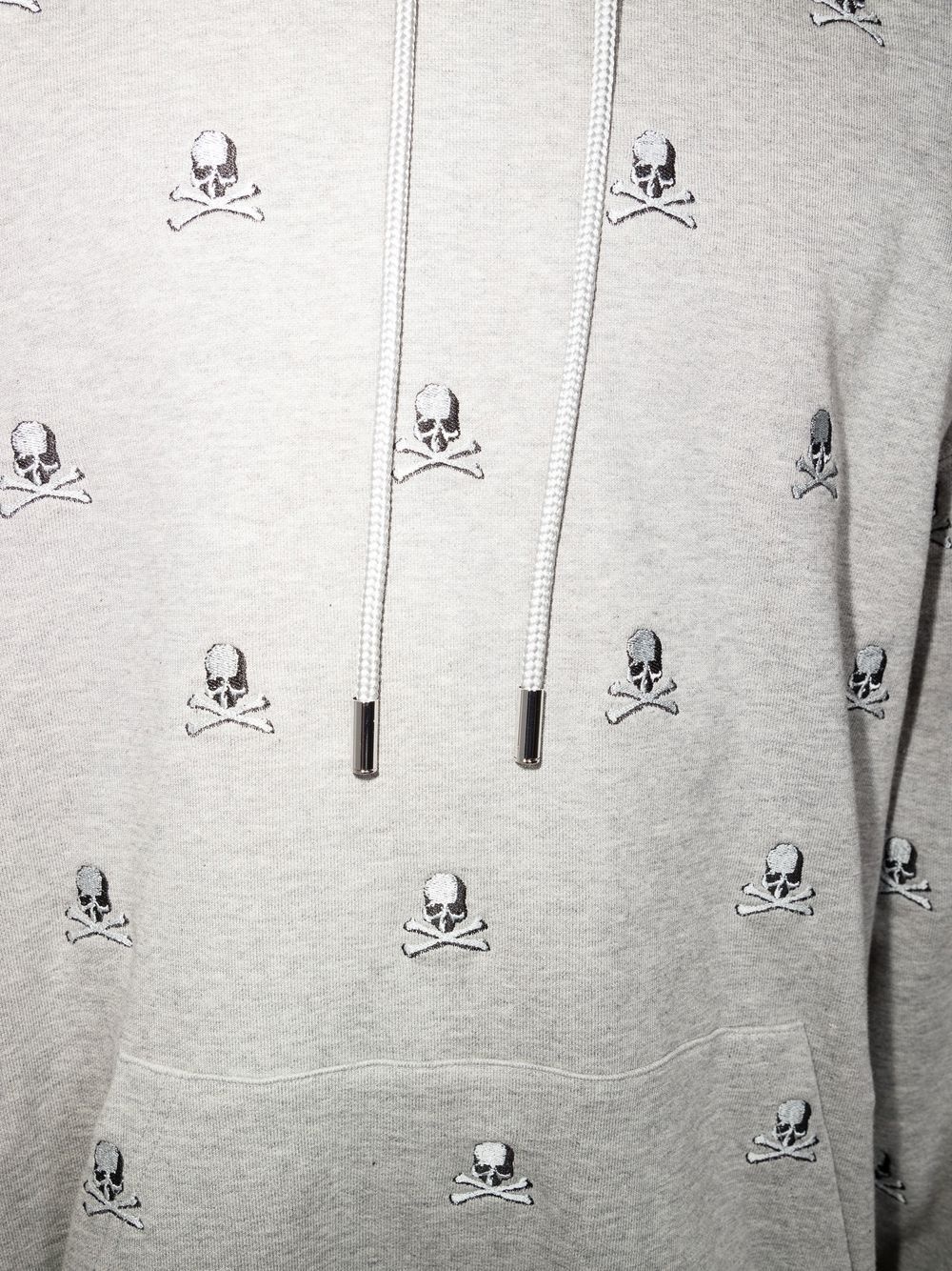 Skull embroidered drawstring hoodie - 5