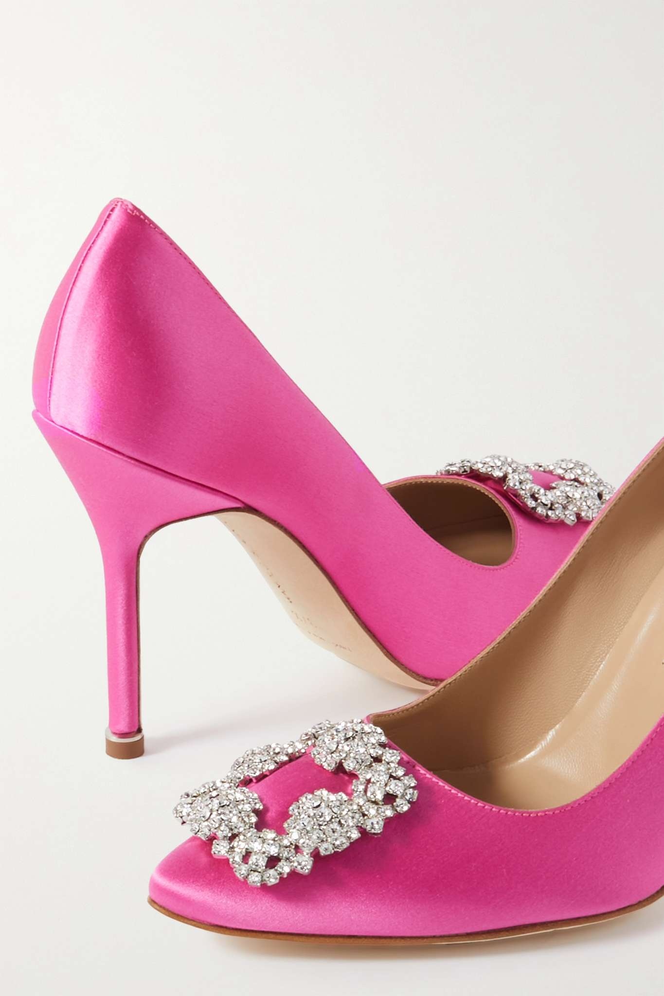 Hangisi 105 crystal-embellished satin pumps - 4