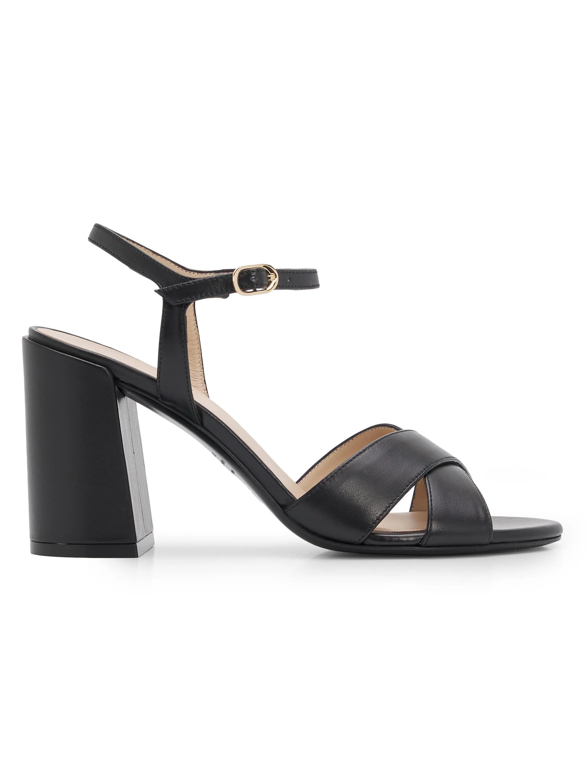 Women's Alyssa 85MM Leather Block Sandals - Black - 1