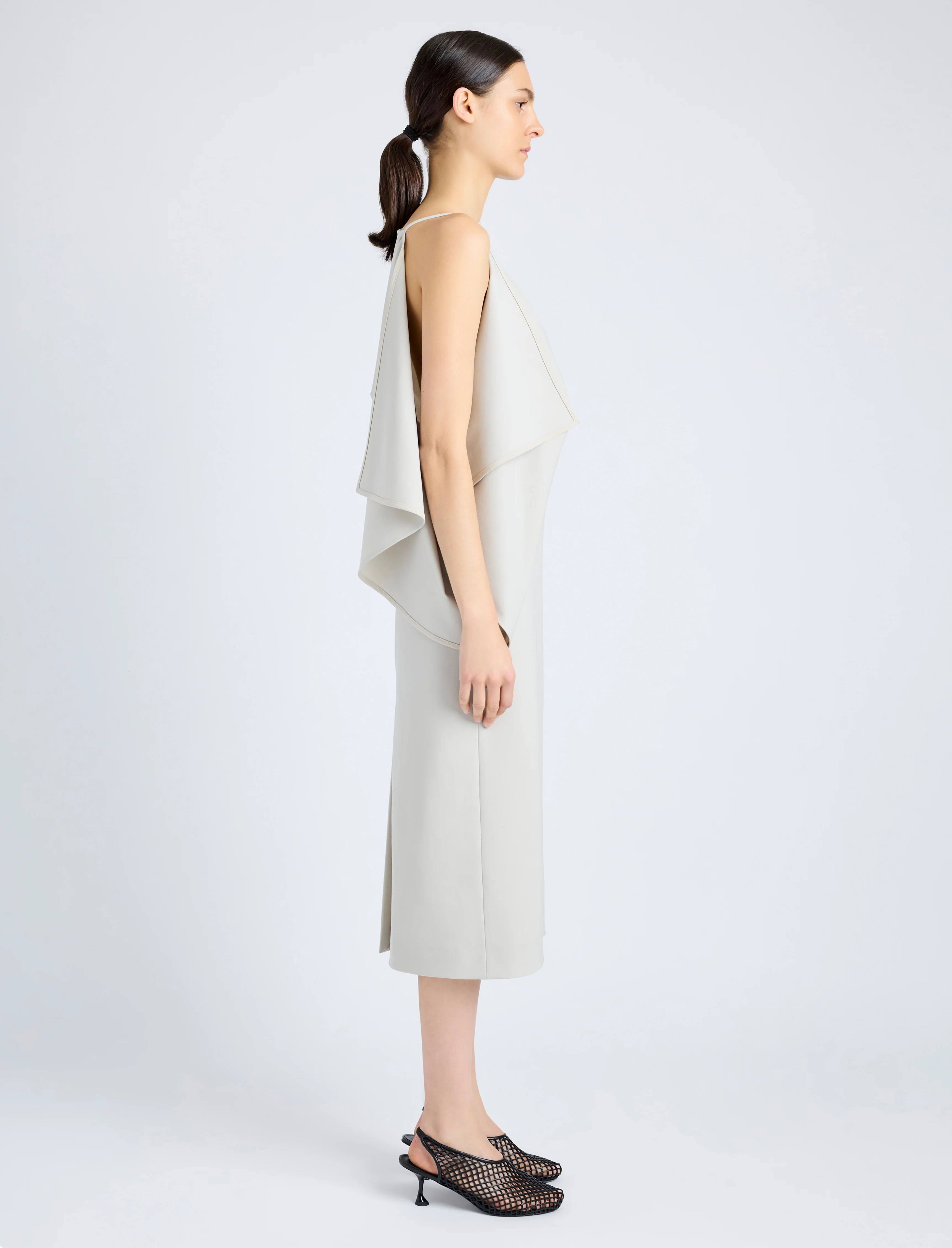 Elena Dress in Wool Gabardine Suiting - 3