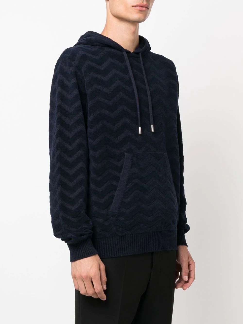 zig zag-knitted wool hoodie - 3