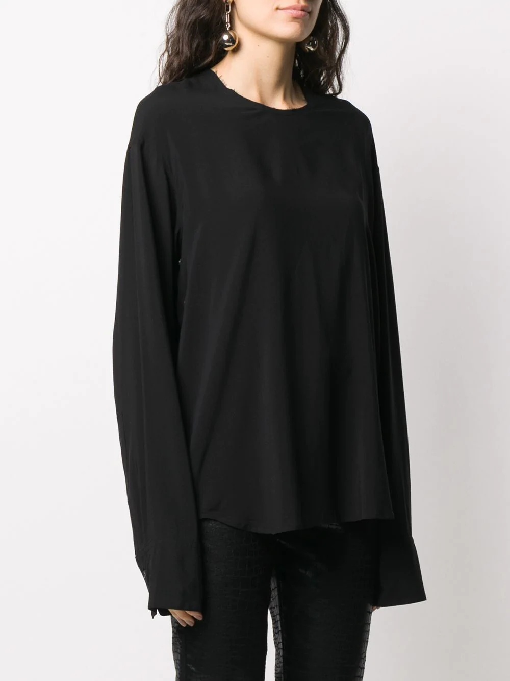 oversized long-sleeved blouse - 3