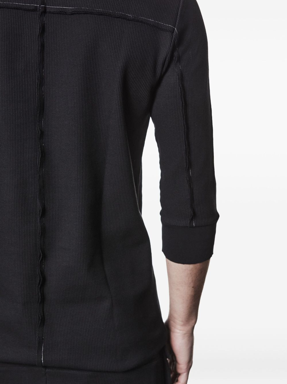 ribbed three-quarter sleeve T-shirt - 3
