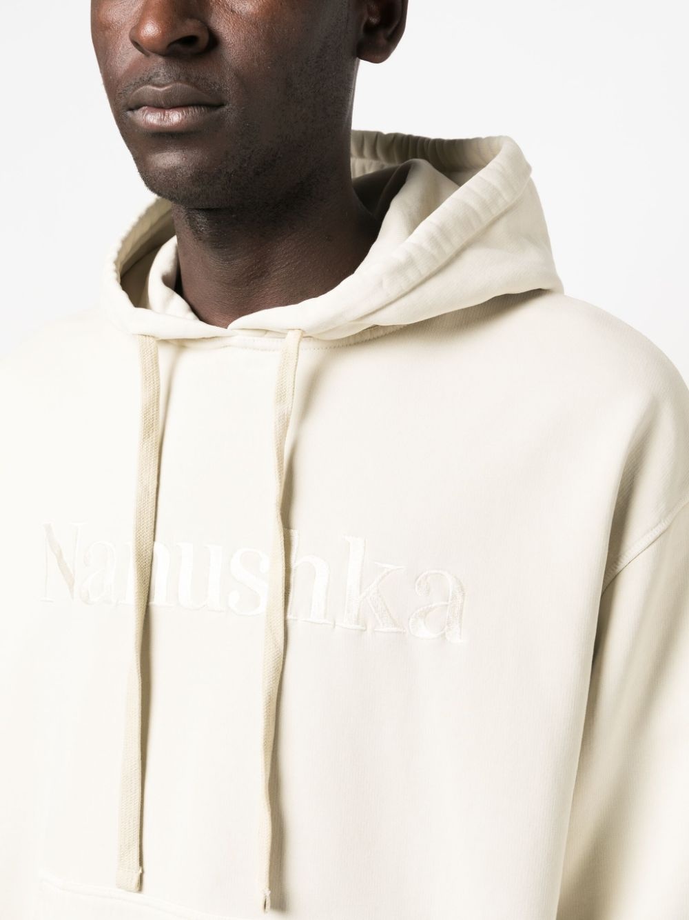 logo-embroidered cotton hoodie - 6