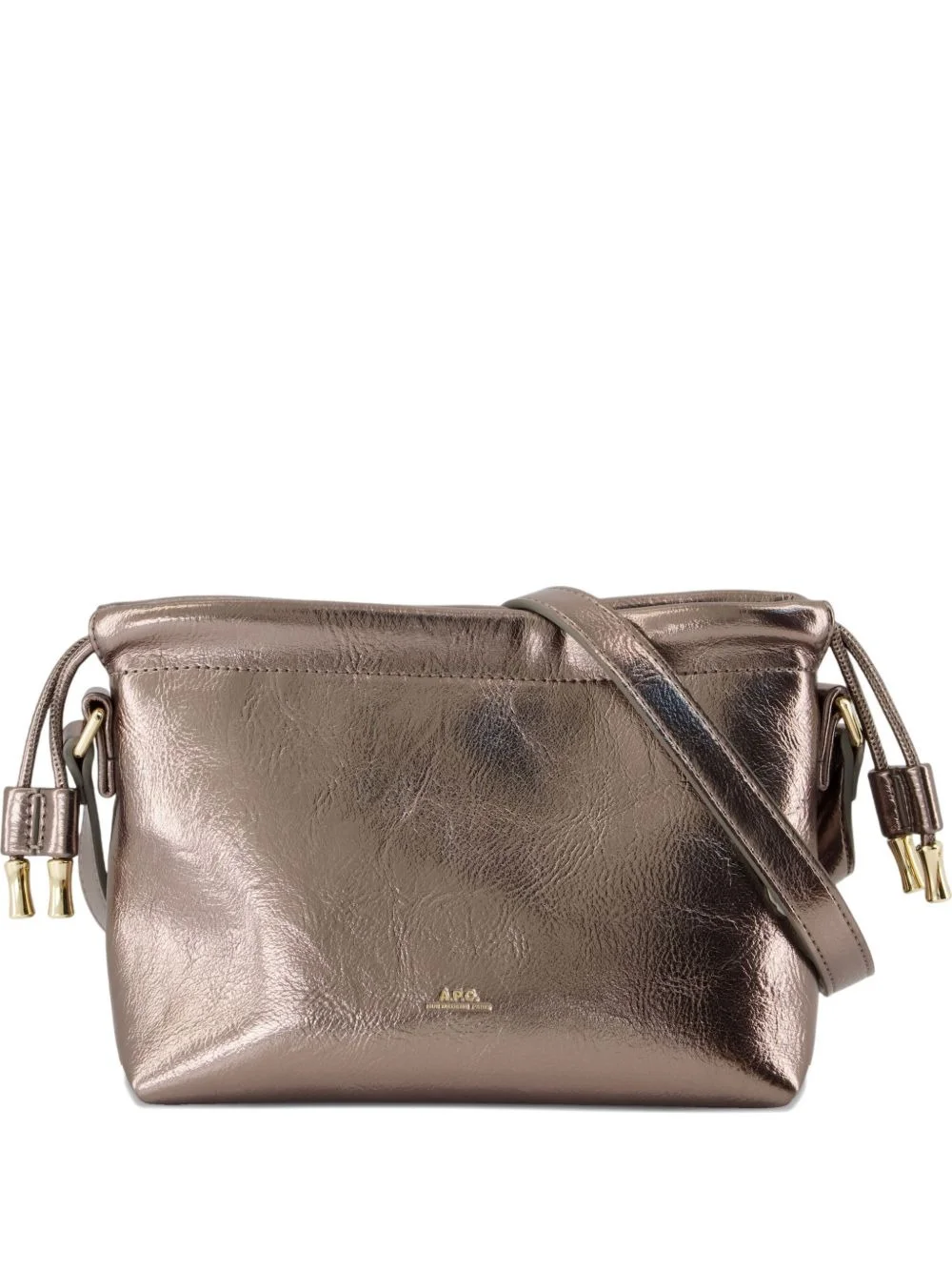 metallic drawstring shoulder bag - 1