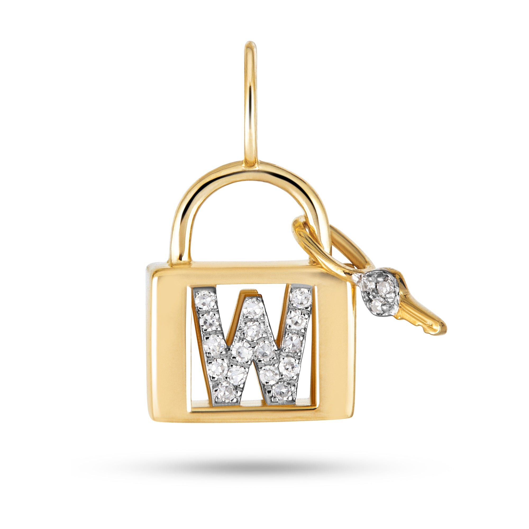 Love Lock Diamond Initial Charm - 27