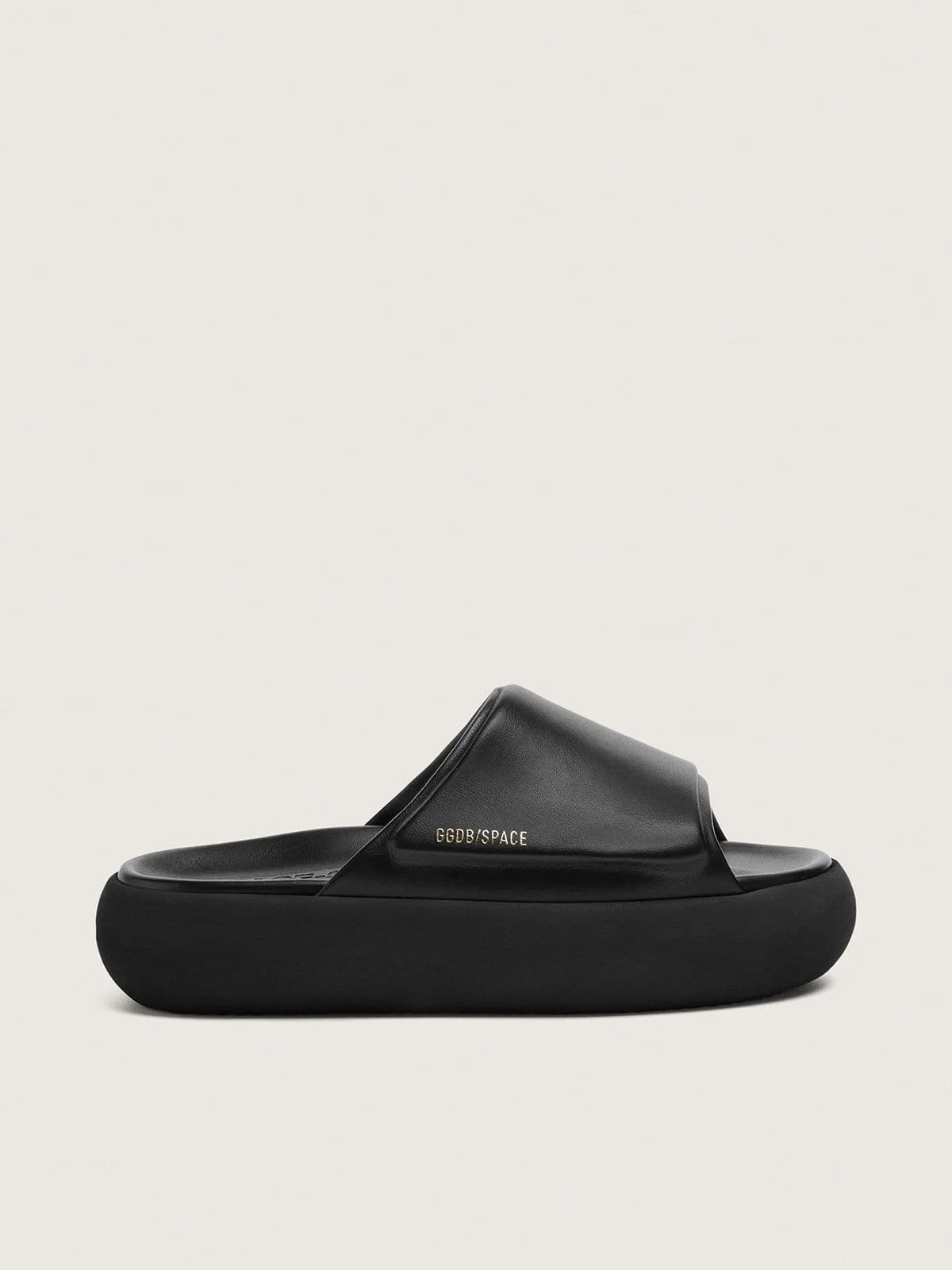 Men's Space-Star Slide slip-ons in black leather - 1