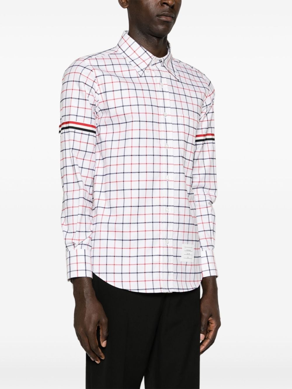 tattersall-checked cotton shirt - 3