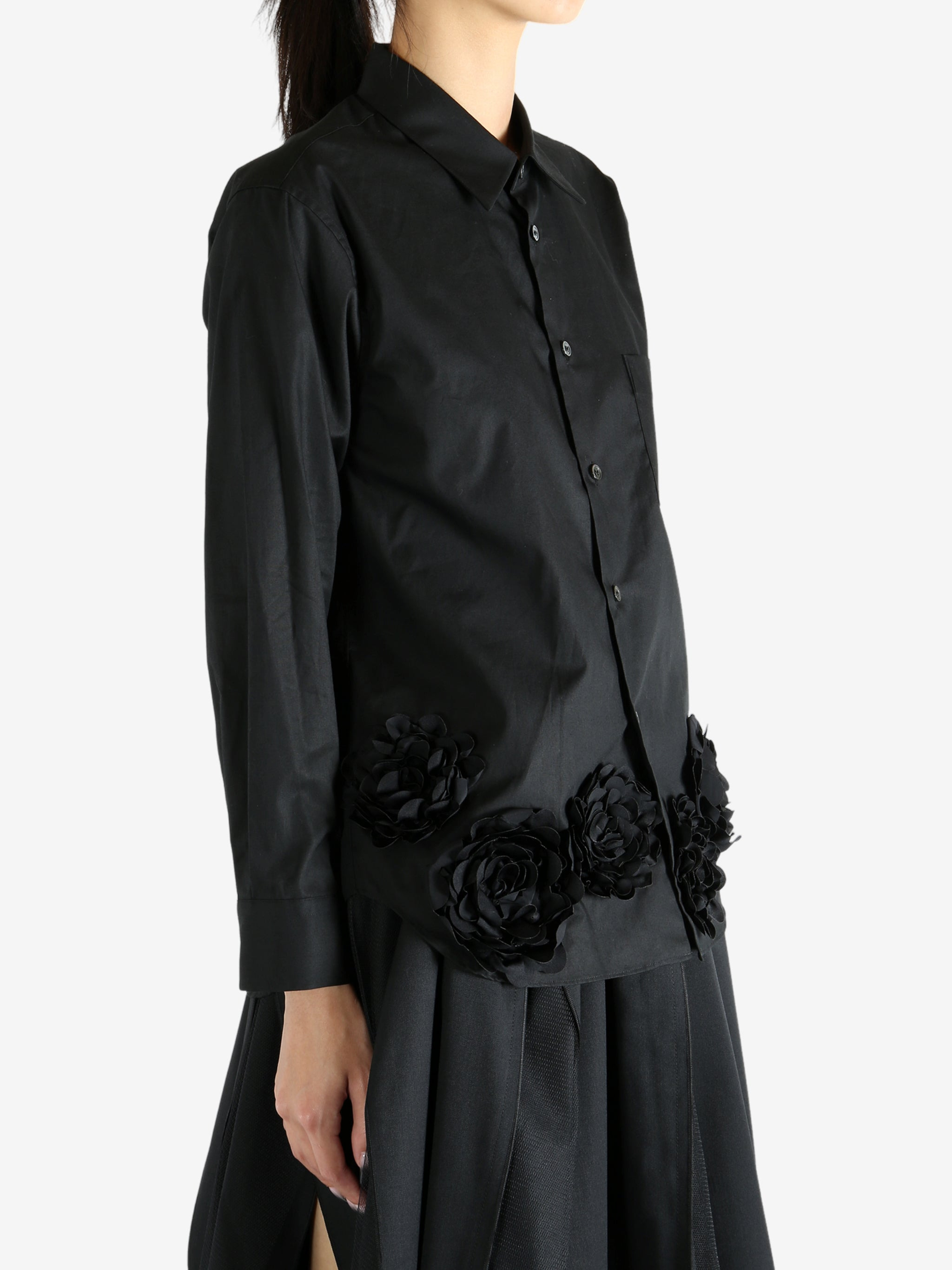 COMME DES GARCONS TAO - Women Lace-Trimmed Button-Down Shirt - 2