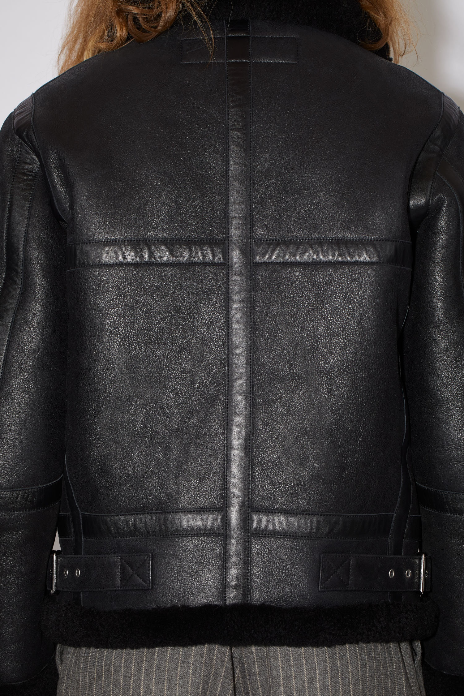 Shearling aviator jacket - Black - 6