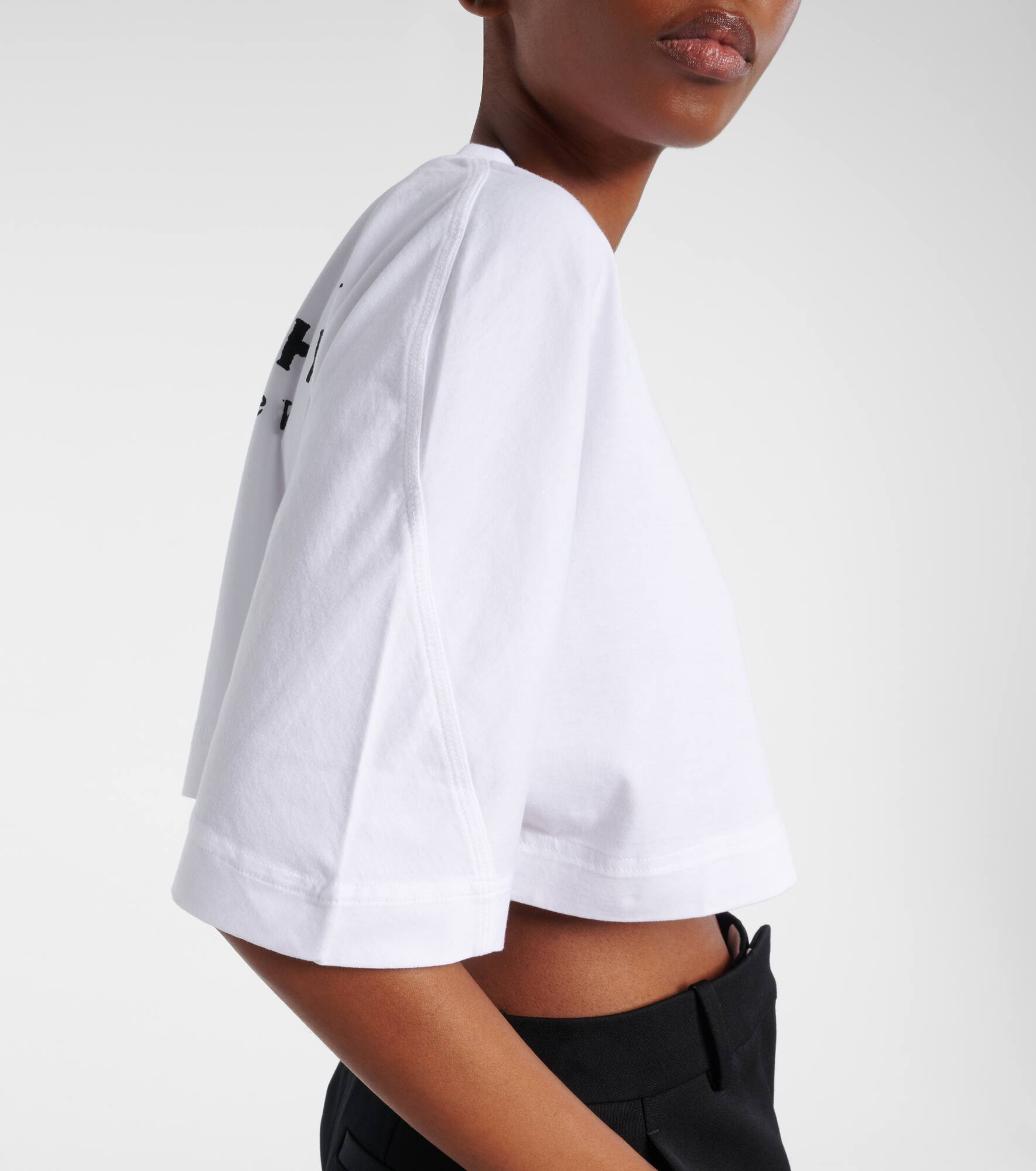 Cropped logo cotton T-shirt - 5