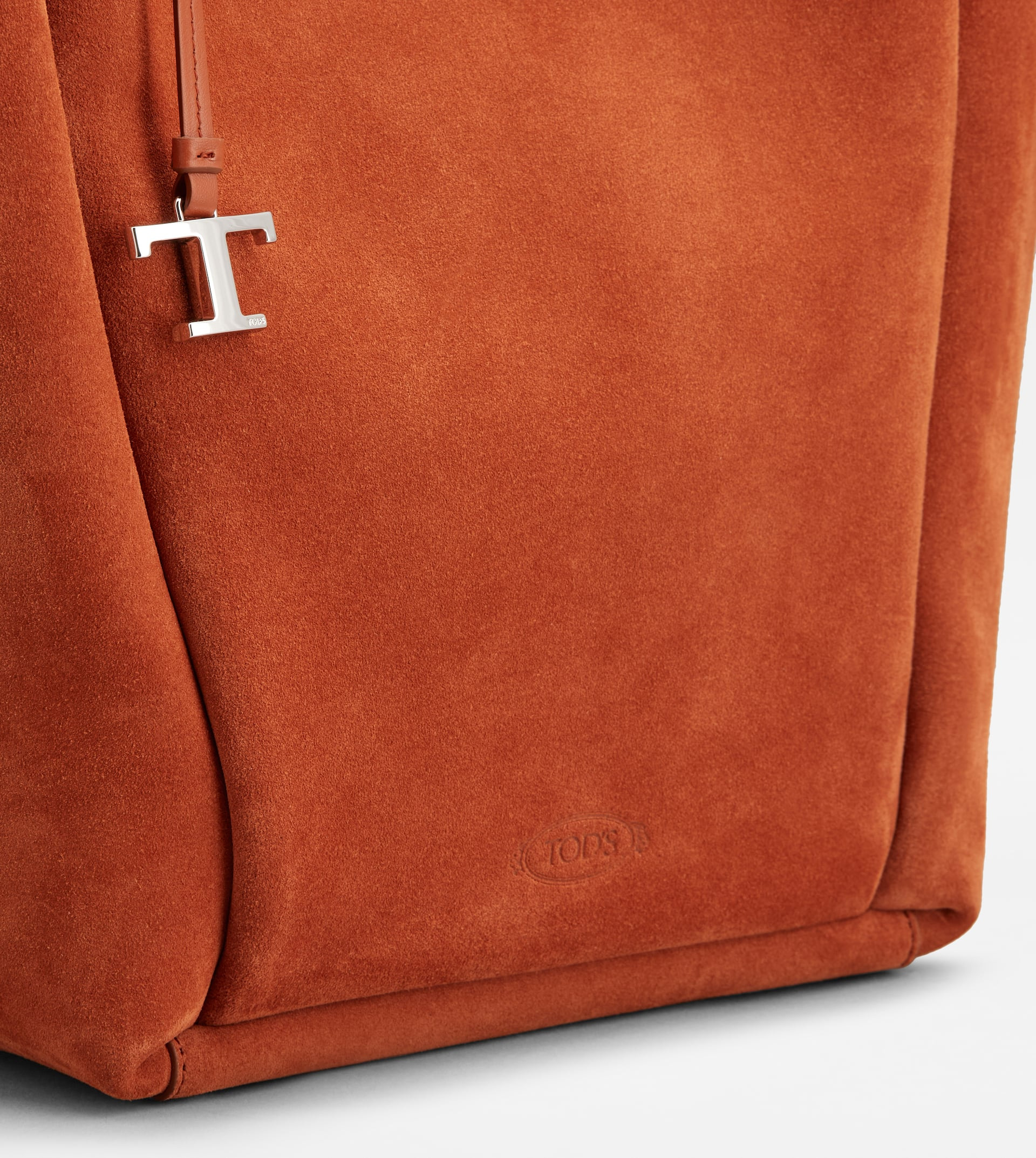 BUCKET BAG IN SUEDE MEDIUM - ORANGE - 4