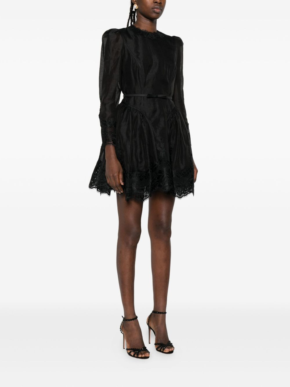 lace-trimmed mini dress - 3