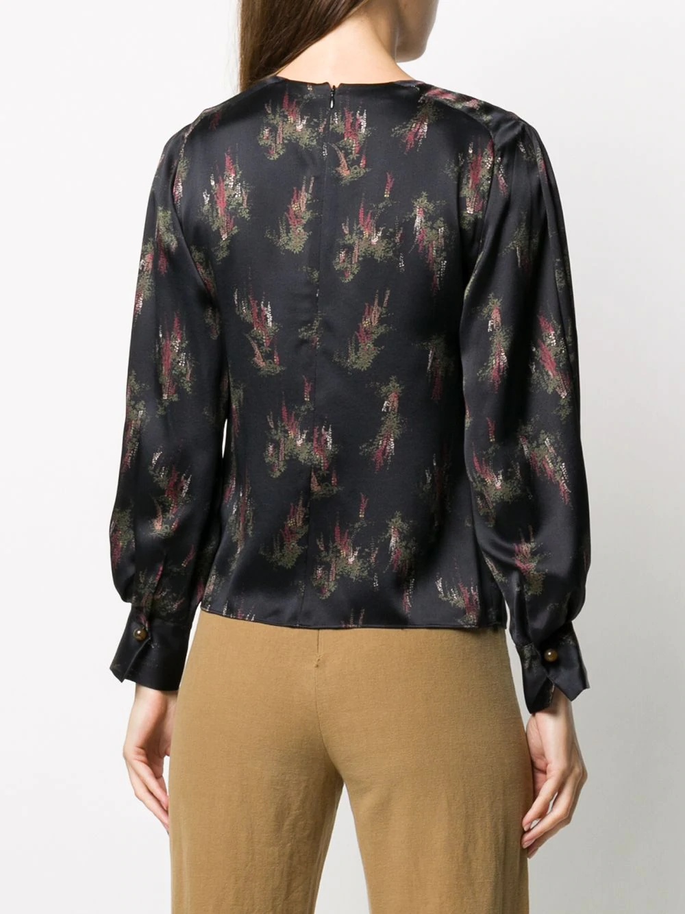 Wisteria print satin blouse - 4