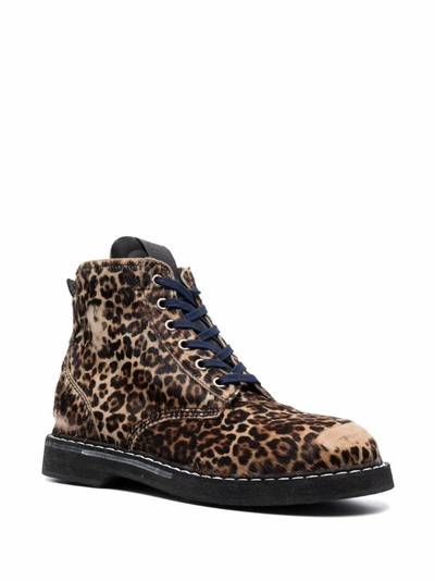 Golden Goose leopard-print lace-up boots outlook