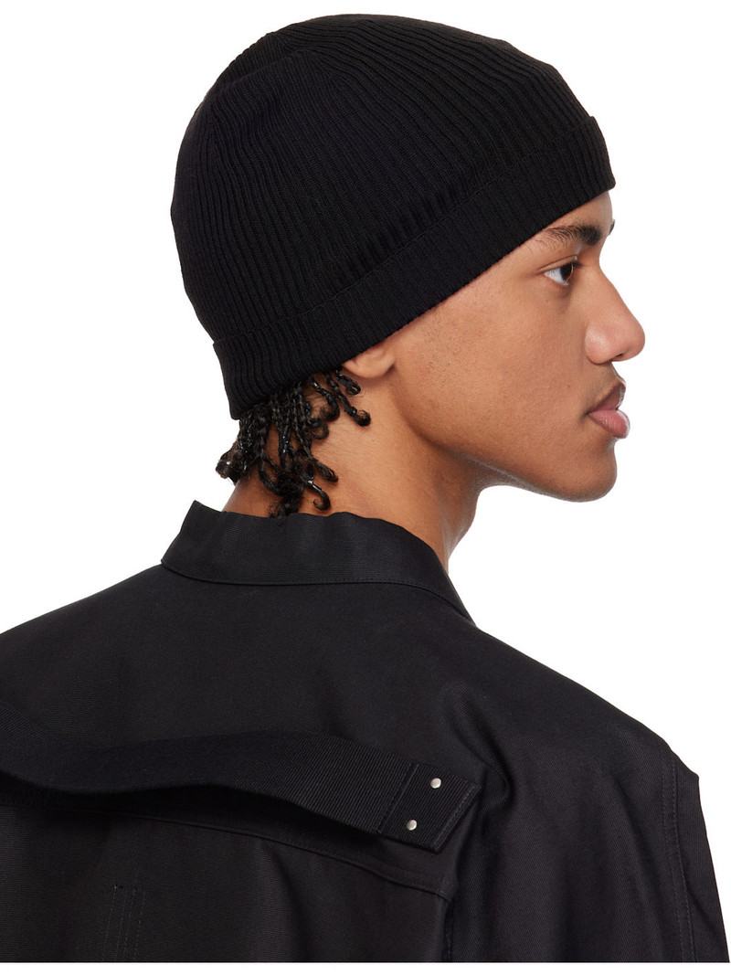Black Temple Ribbed Beanie 3