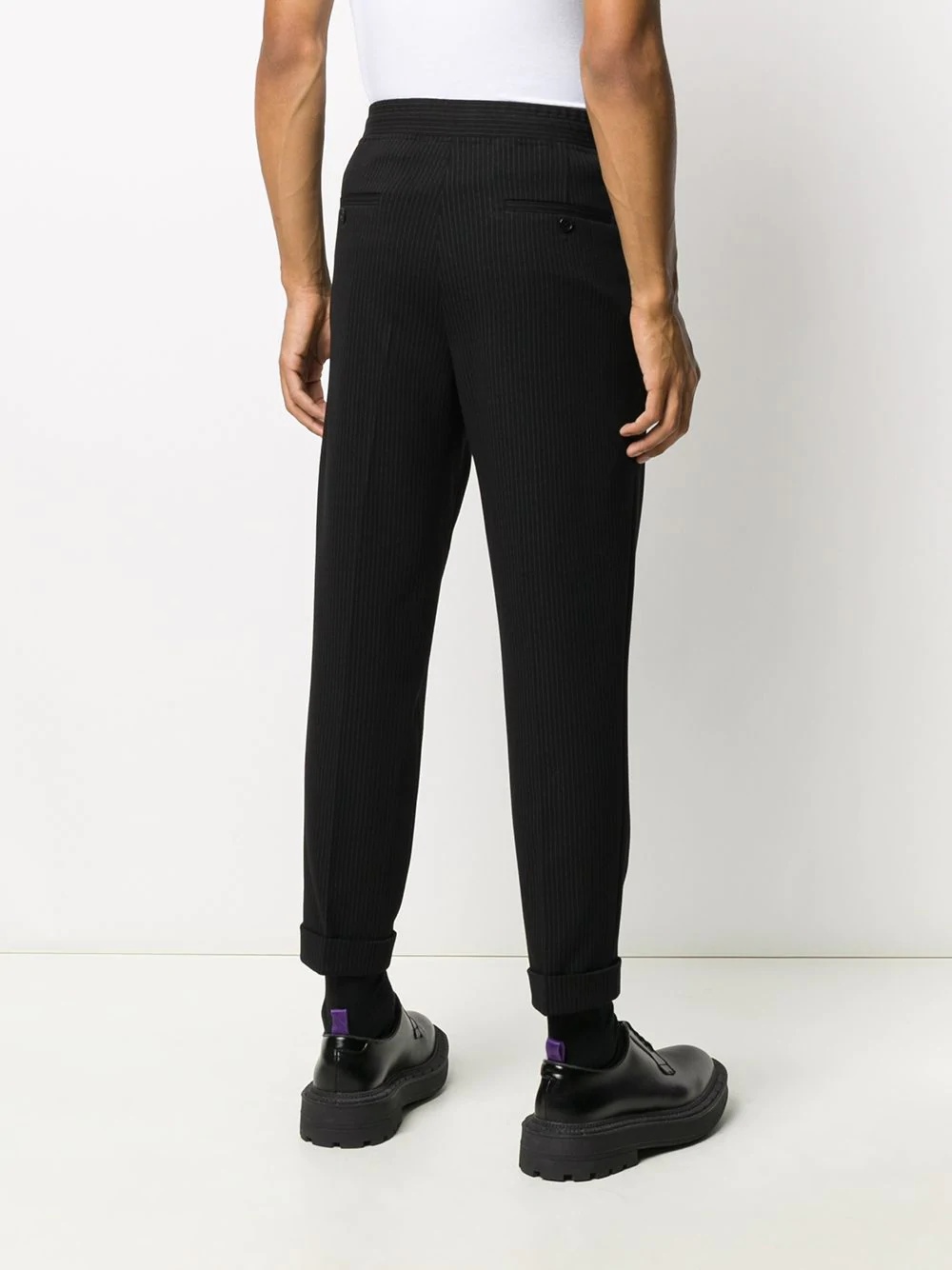 pinstriped cropped trousers - 4