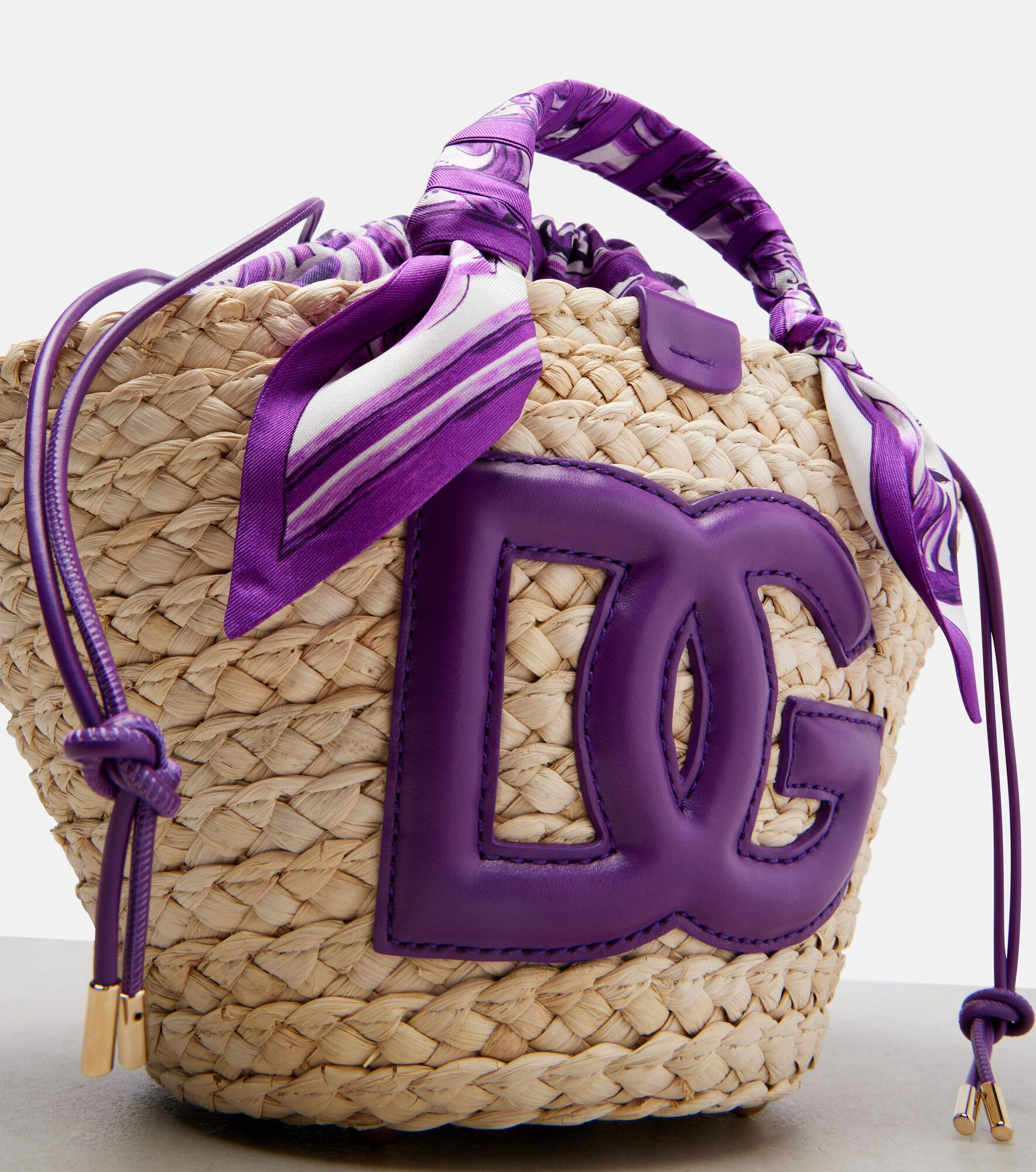 DG Majolica straw basket bag - 6