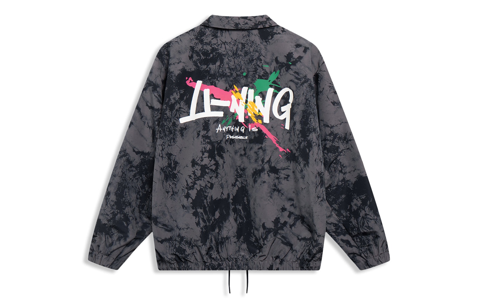 Li-Ning Graphic Tie-Dye Coach Jacket 'Grey Black' AJDT499-3 - 2