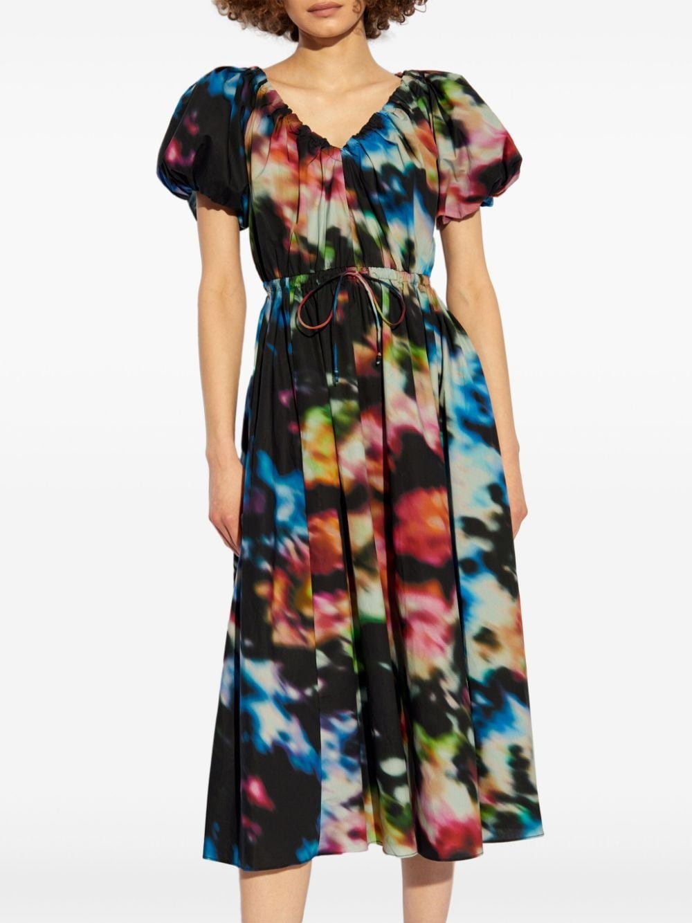 Vika abstract-print poplin dress - 3