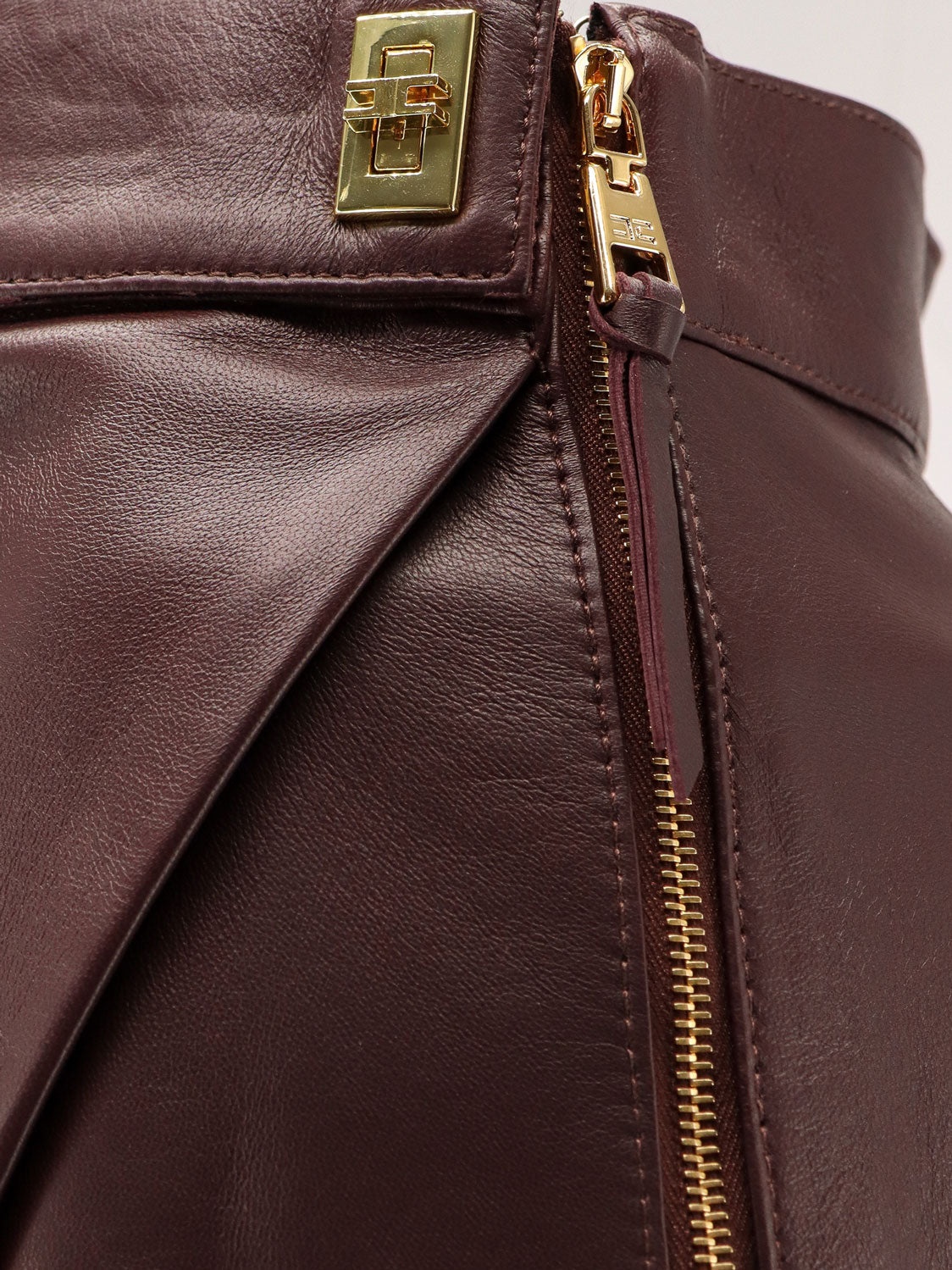 ELISABETTA FRANCHI - Elisabetta Franchi Leather Miniskirt - 3