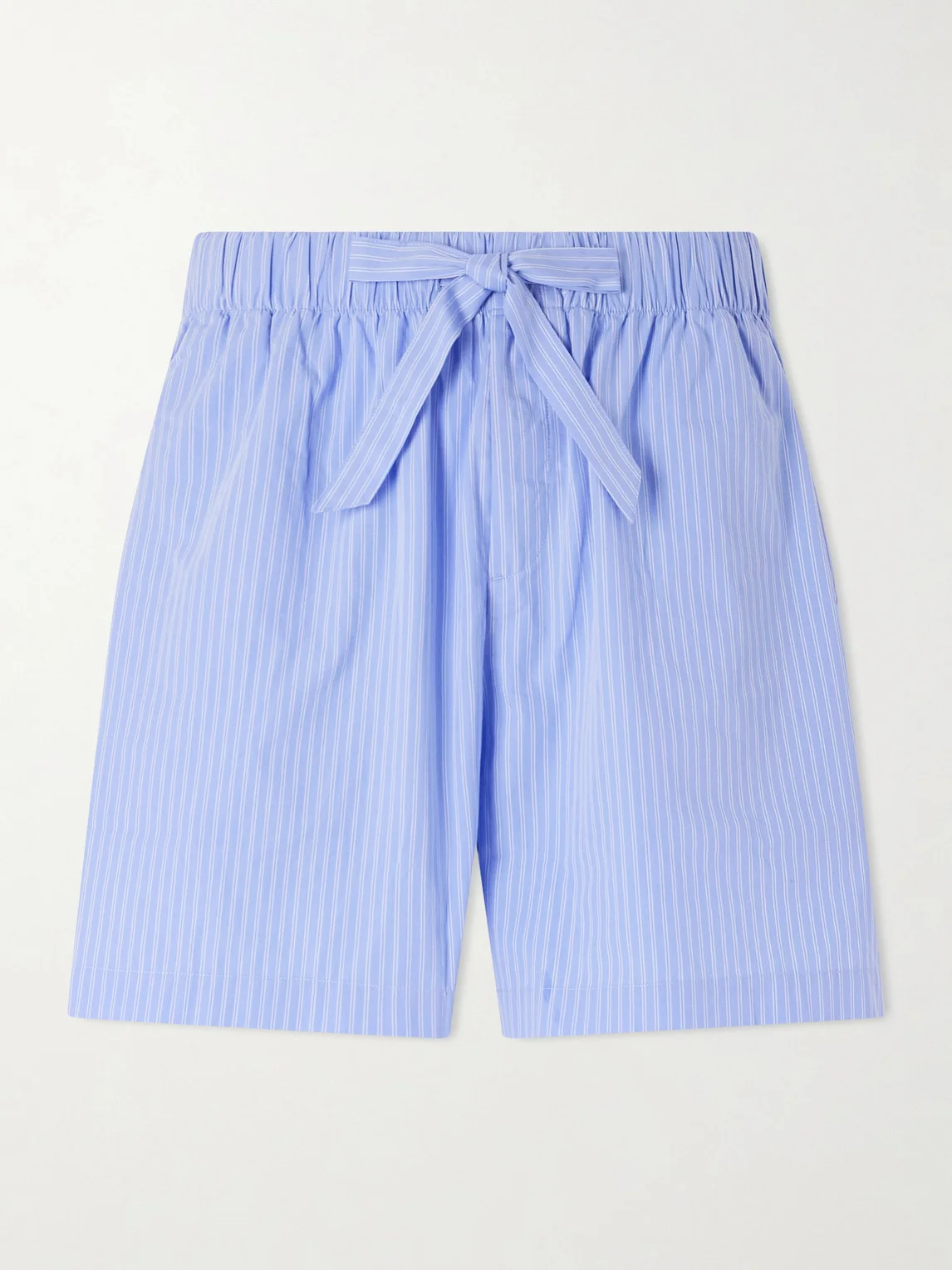 Straight-Leg Striped Organic Cotton-Poplin Shorts - 1