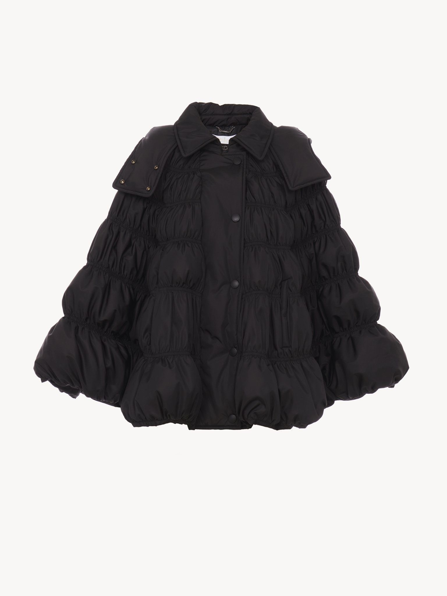 SHORT PUFFER CAPE COAT - 2