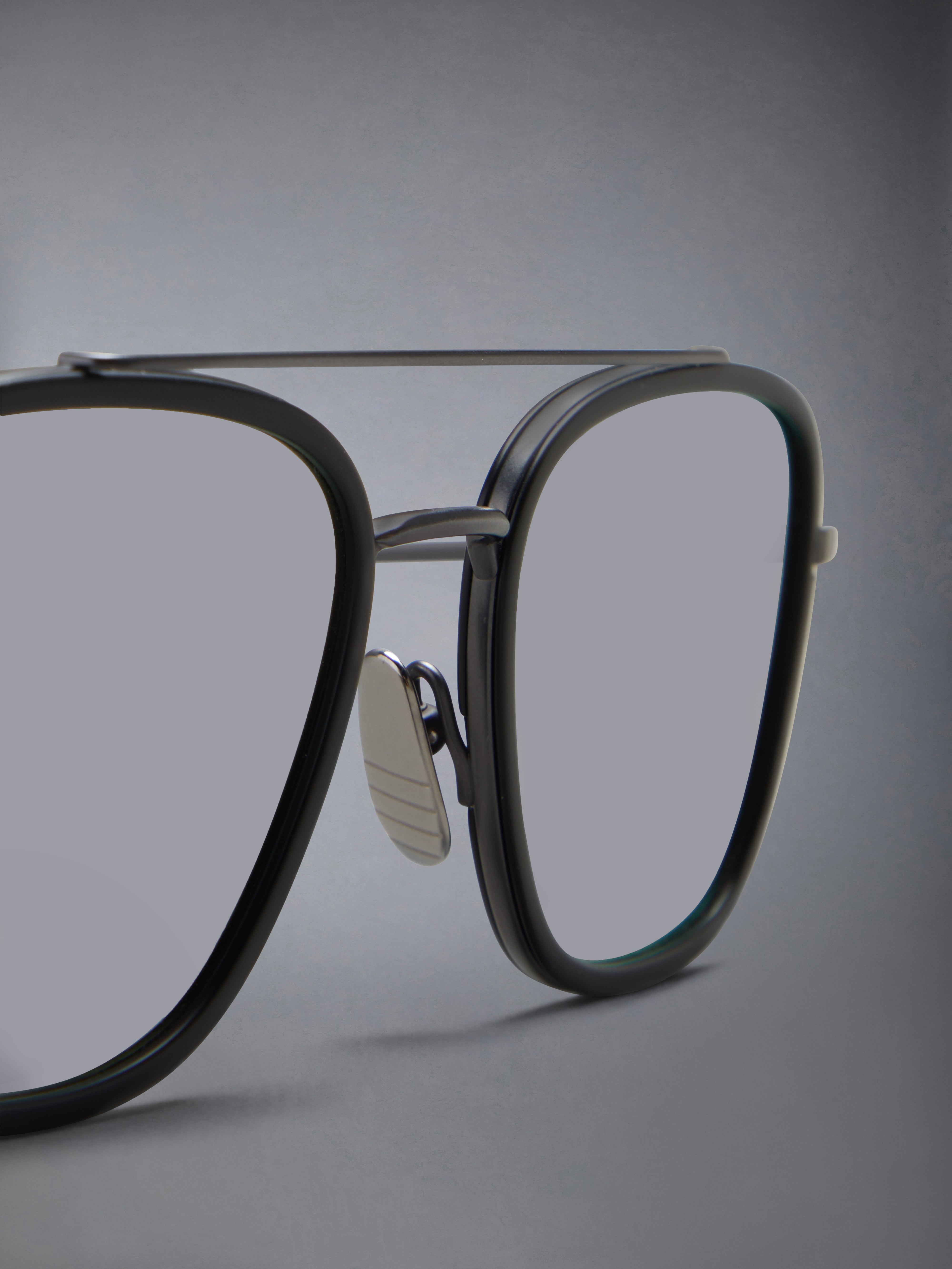 Acetate And Titanium Rectangular Aviator Sunglasses - 7