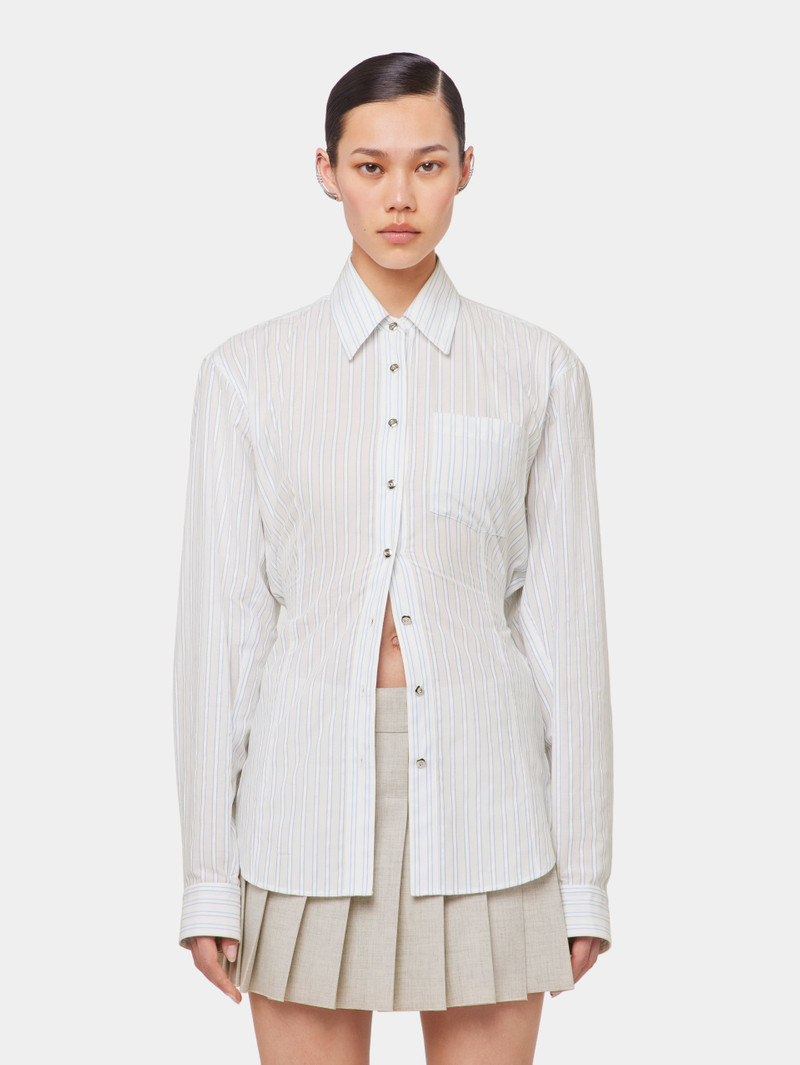 rabanne WHITE STRIPED SHIRT IN COTTON POPLIN outlook