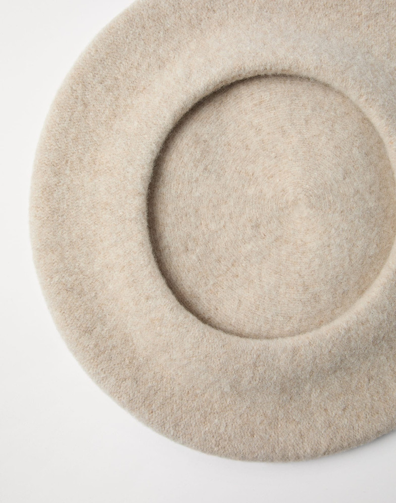 Brunello Cucinelli Wool beret with Precious detail outlook