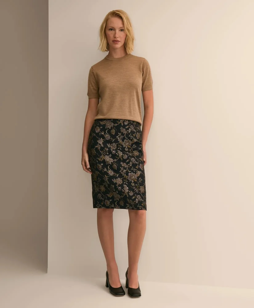 Shimmer-Brocade Skirt - 1