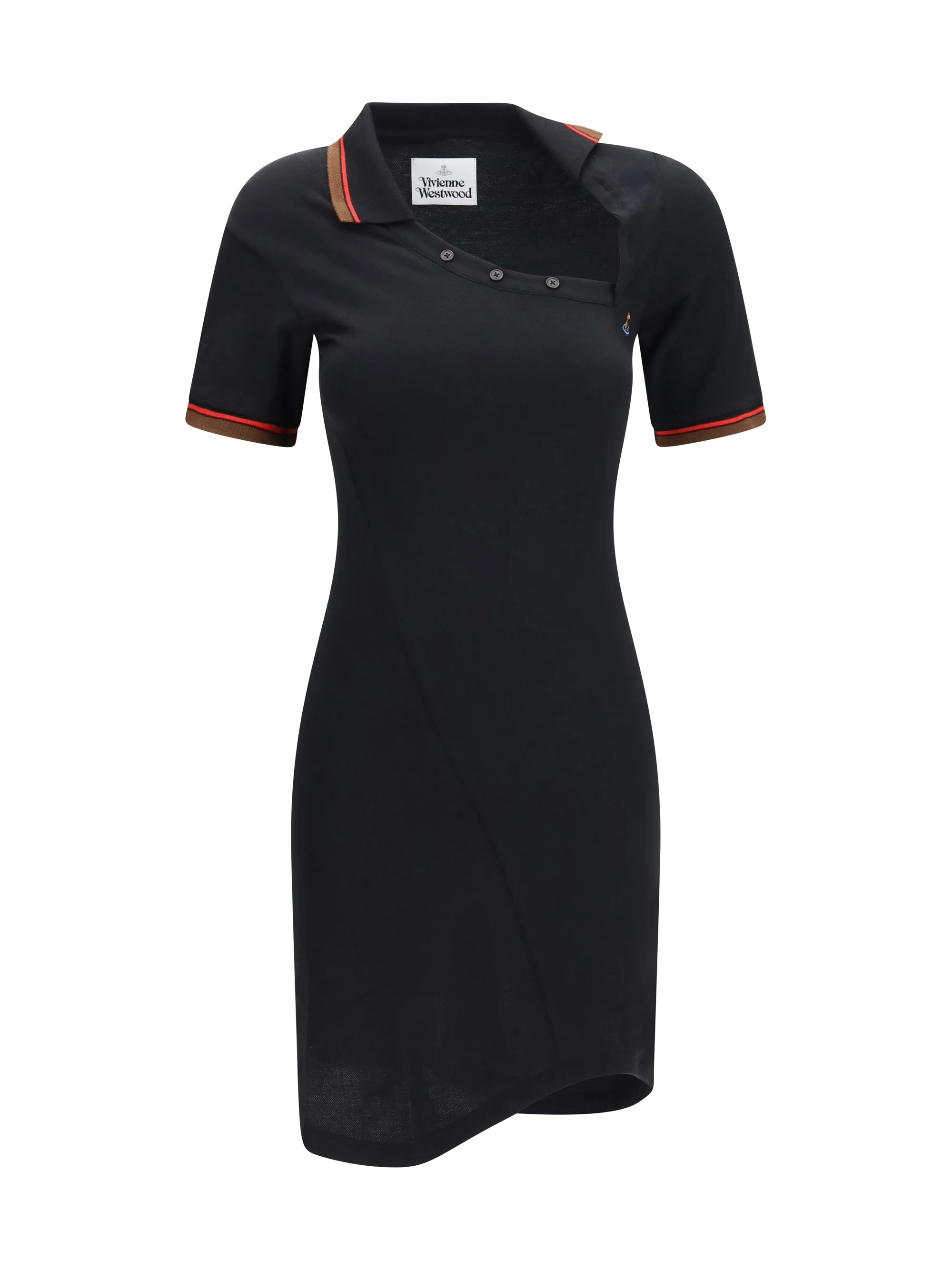 Vivienne Westwood Glory Cotton Piqué Polo Dress Black - 1