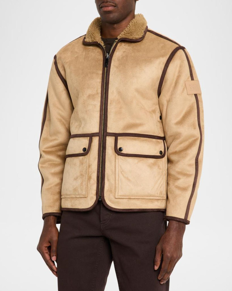 Men's Faux Shearling Full-Zip Jacket with Sleeve Label 4