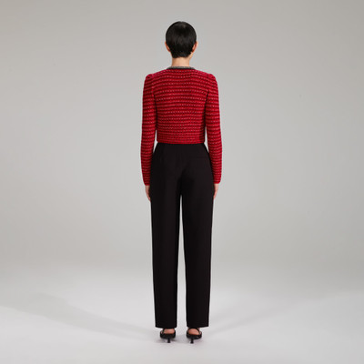 self-portrait Red Knit Melange Cardigan outlook