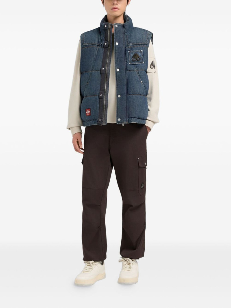 MOOSE KNUCKLES x Evisu padded logo-patch vest outlook